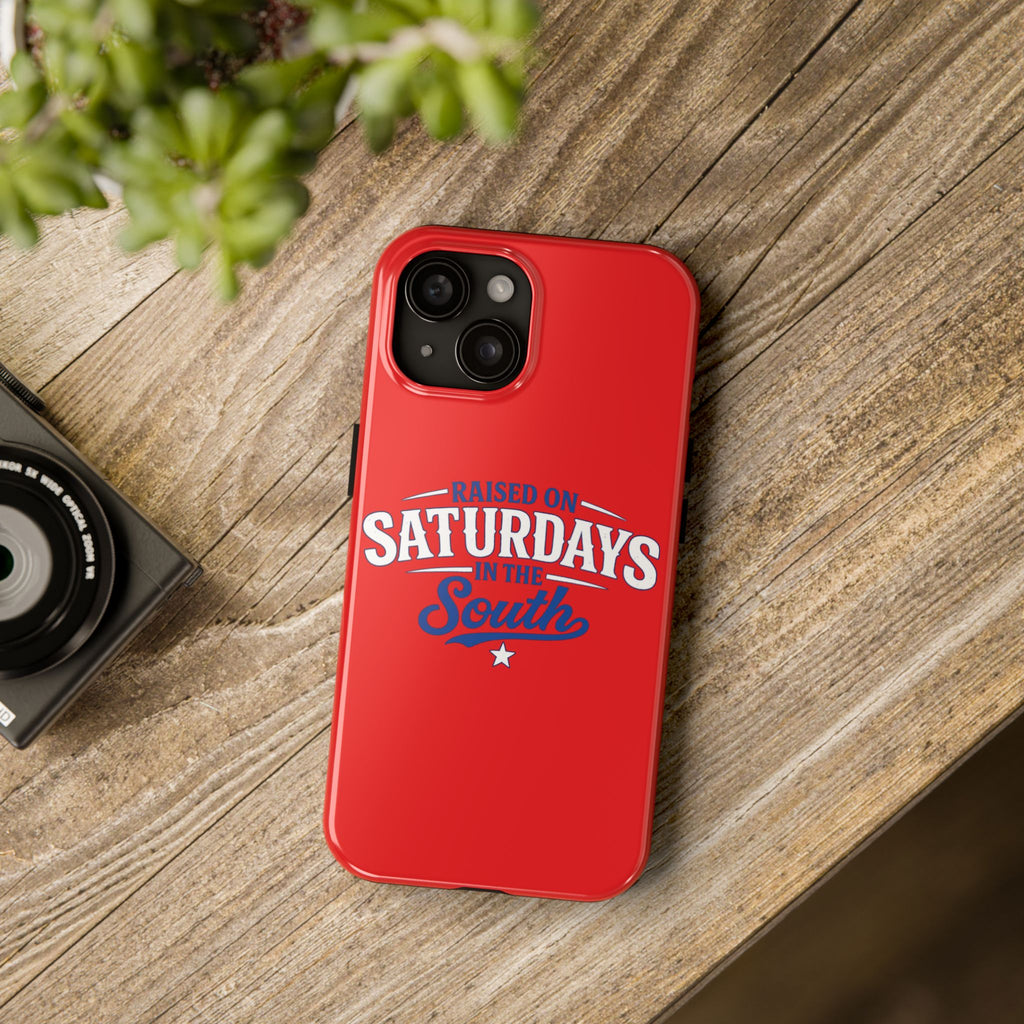 Raised On Saturdays In The South Phone Case-(red)