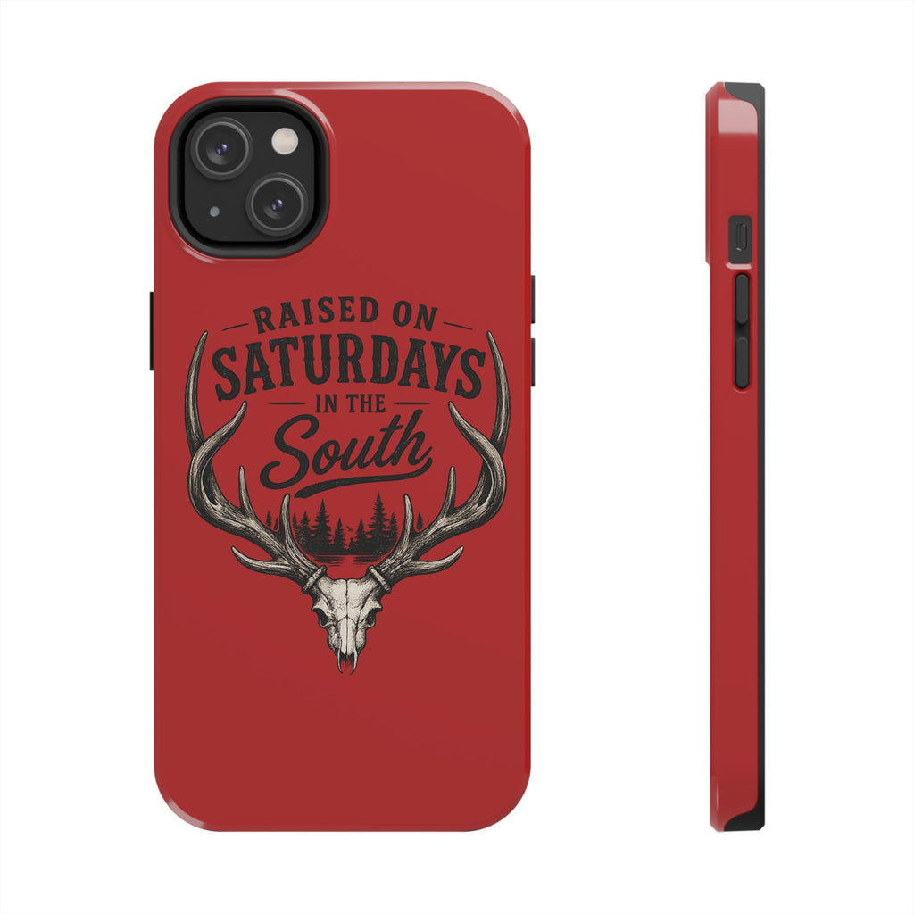 Raised On Saturdays In The South Phone Case-Spread Runs Deep In The Woods-(red)