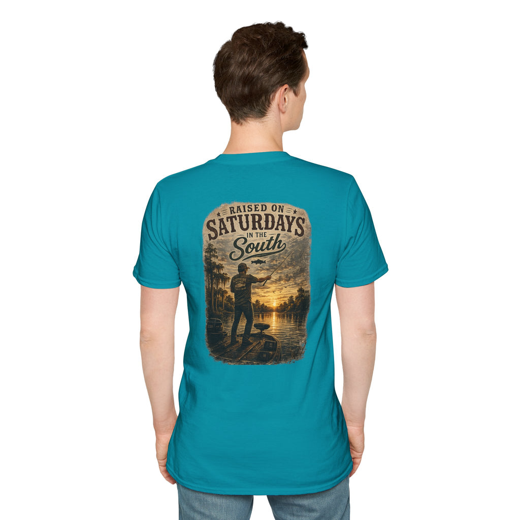 "Raised On Saturdays In The South" Vintage T-Shirt-Saturdays Are Made For Fishin