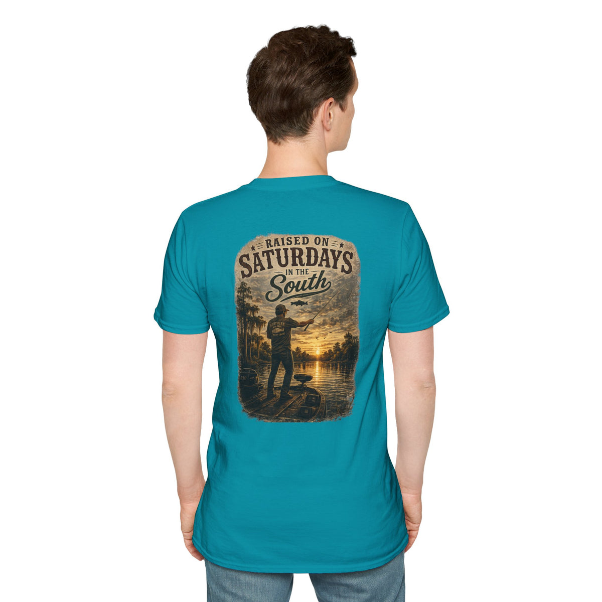 "Raised On Saturdays In The South" Vintage T-Shirt-Saturdays Are Made For Fishin