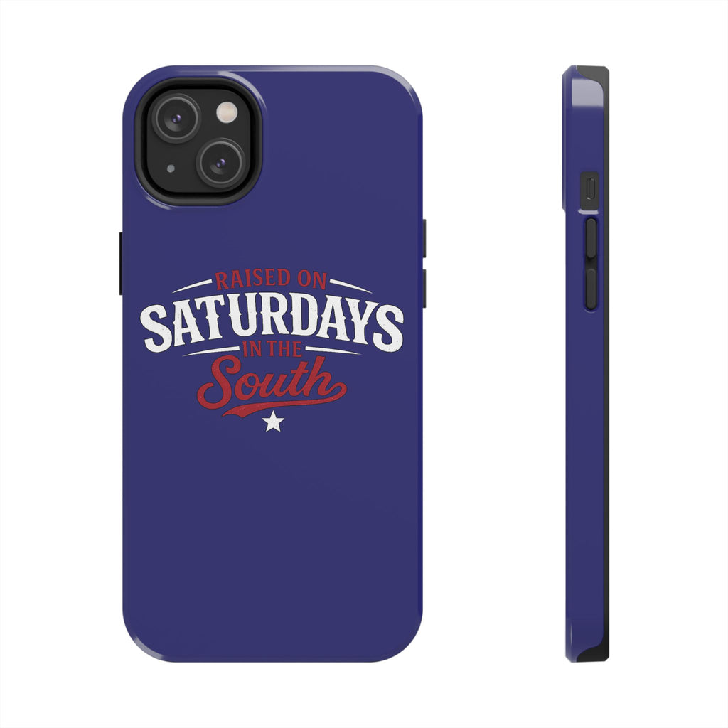 Raised on Saturdays in the South Phone Case-(blue)