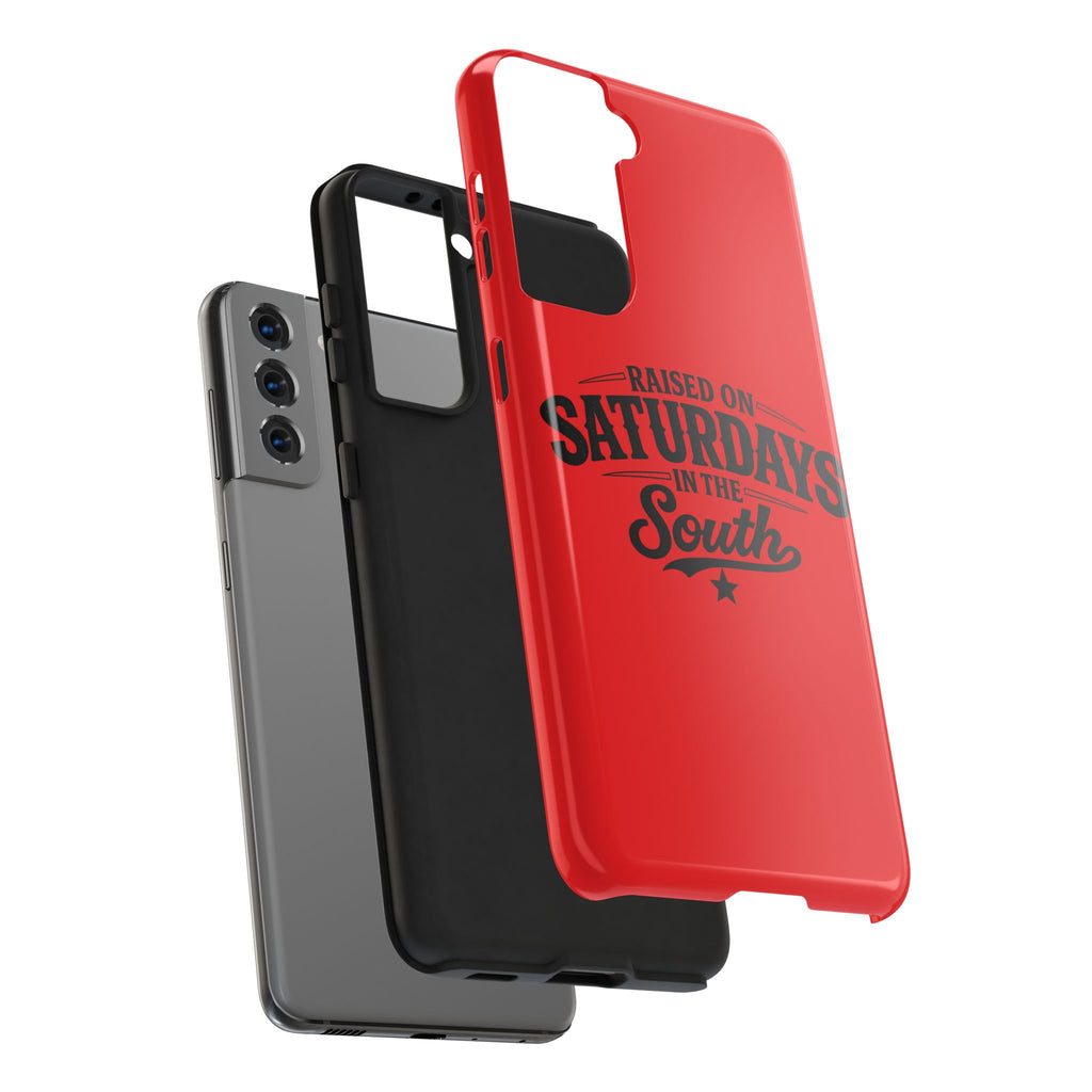 Raised On Saturdays In The South Phone Case-(red)