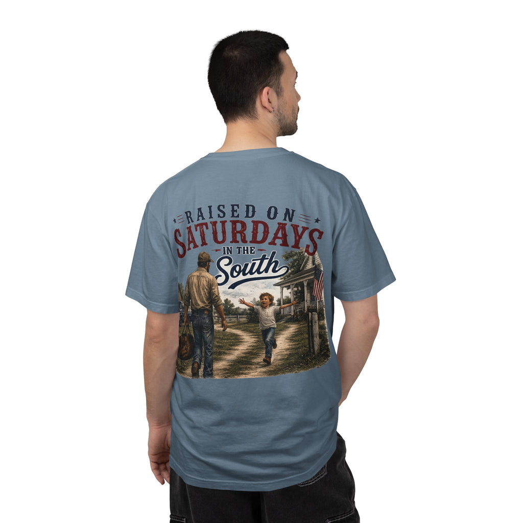 Raised On Saturdays In The South T-Shirt Boy Dad-"Daddy's Home"