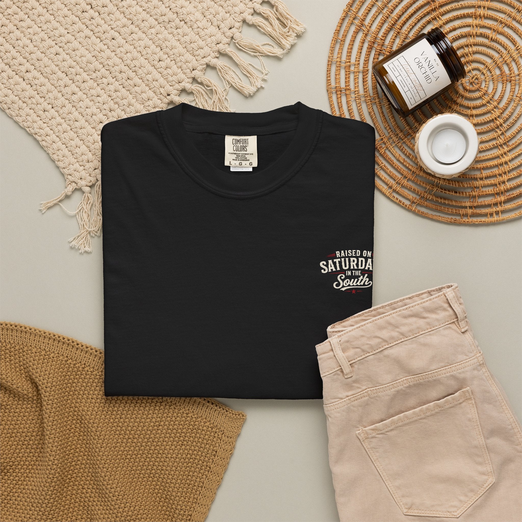 Raised On Saturdays In The South T-Shirt — Relaxing Saturday Morning In The Mountains