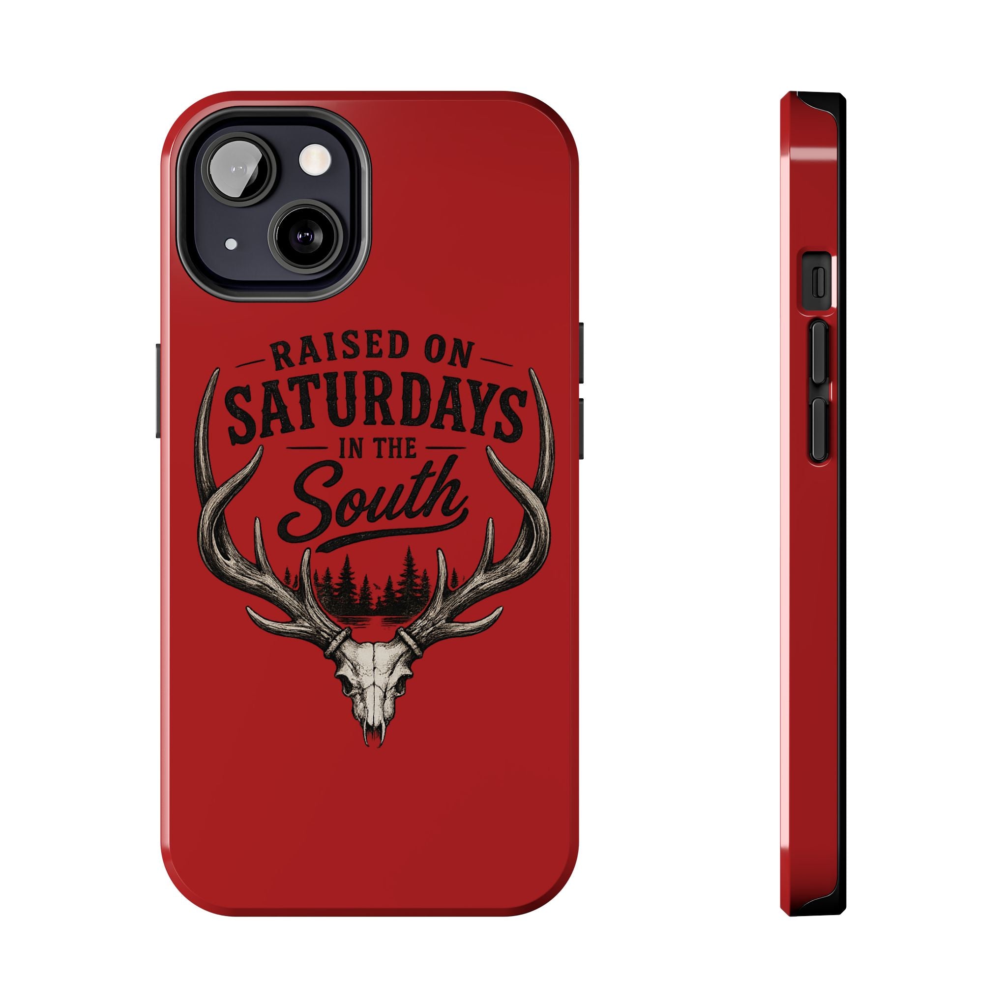 Raised On Saturdays In The South Phone Case-Spread Runs Deep In The Woods-(red)