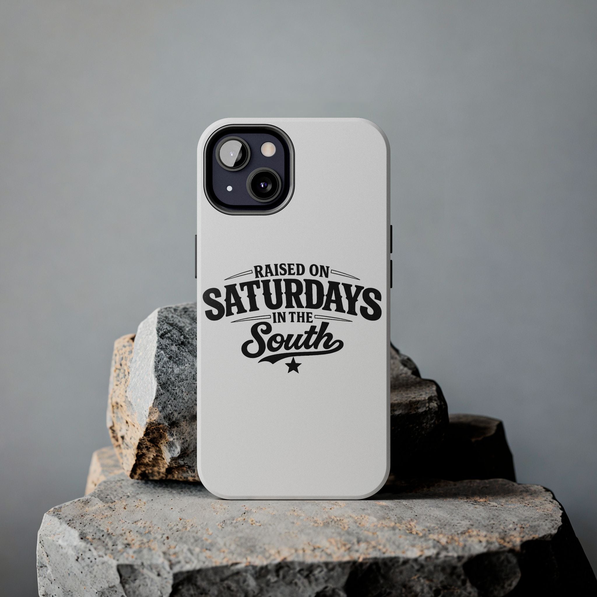 Raised On Saturdays In The South Phone Case-(white)