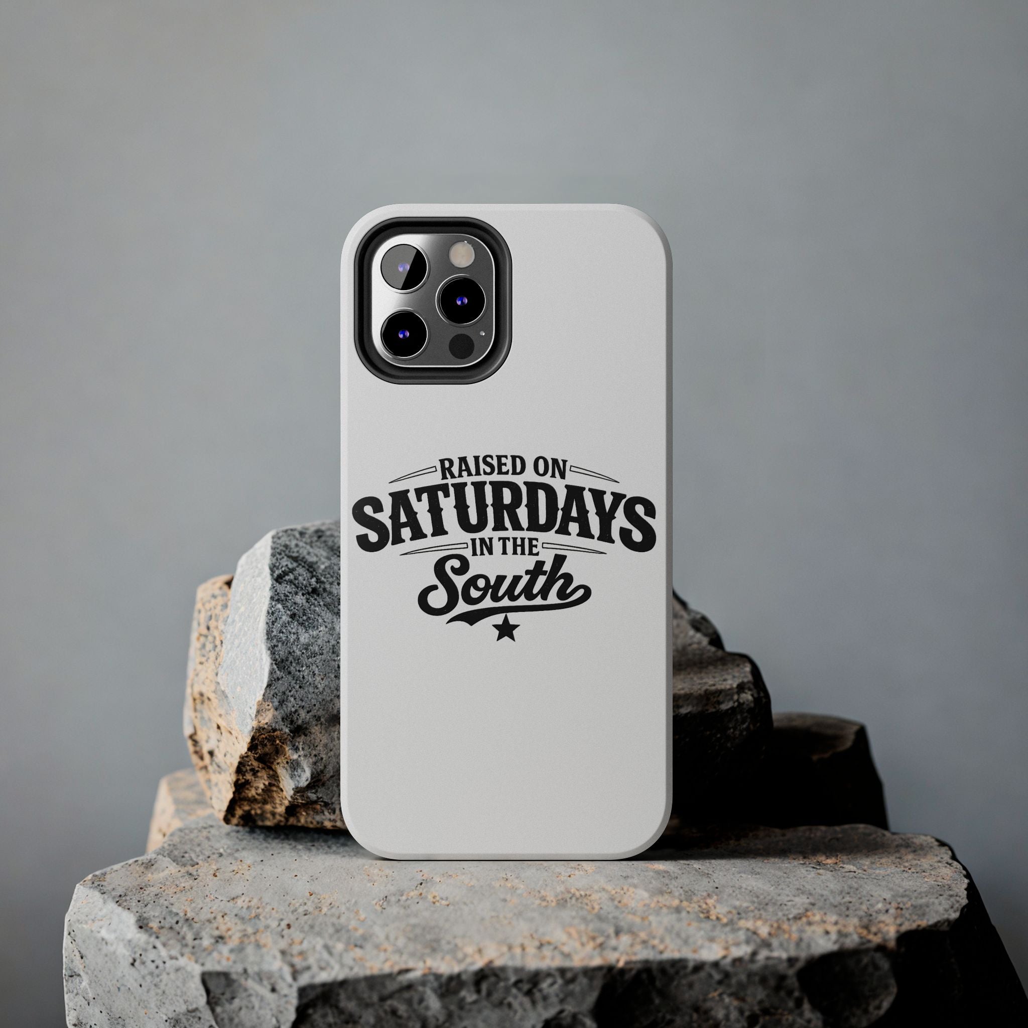 Raised On Saturdays In The South Phone Case-(white)