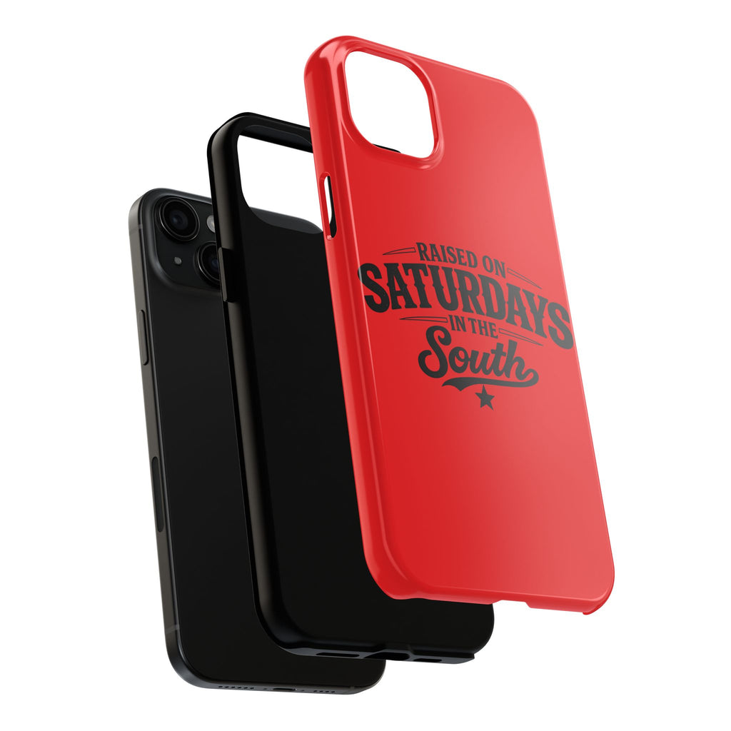 Raised On Saturdays In The South Phone Case-(red)