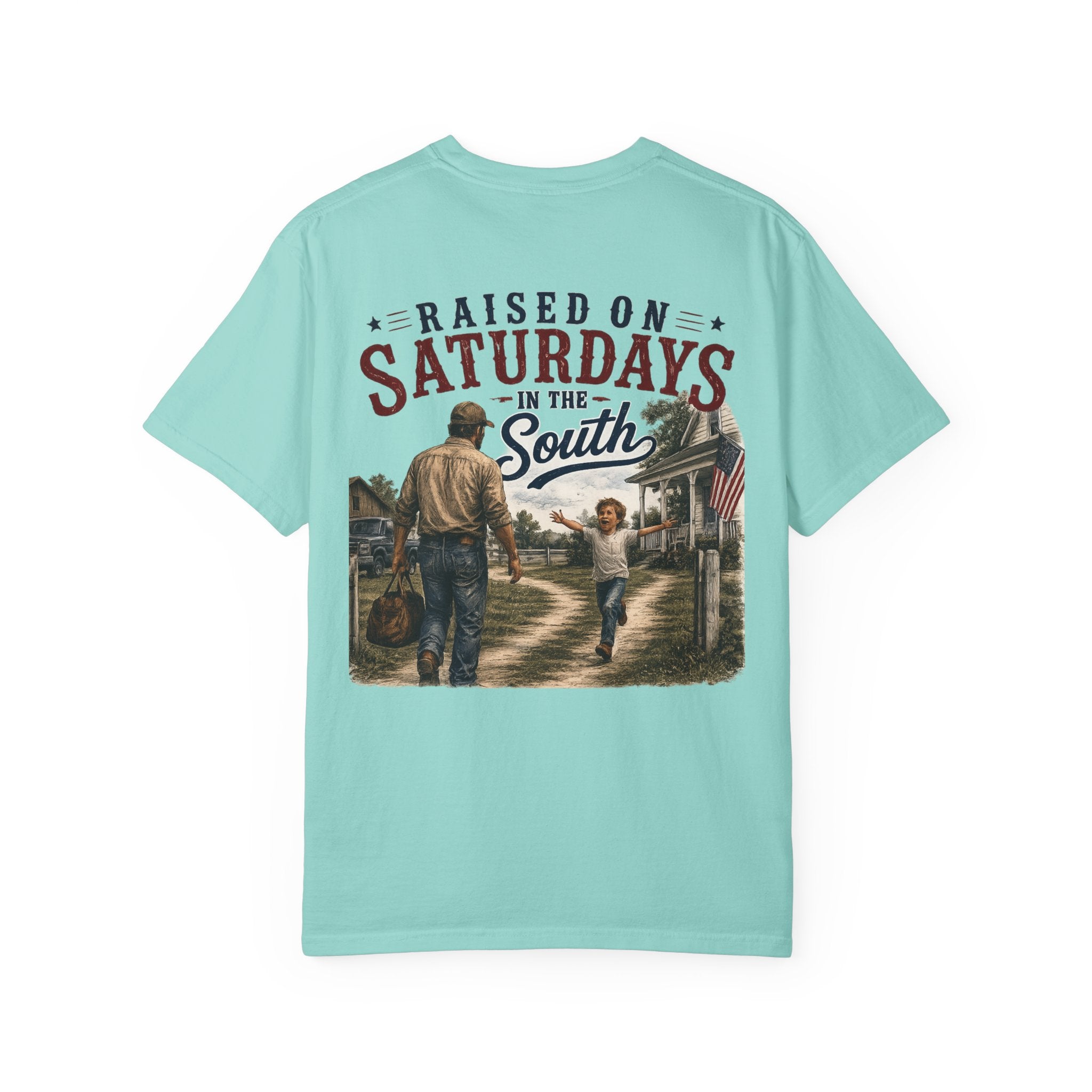 Raised On Saturdays In The South T-Shirt Boy Dad-"Daddy's Home"