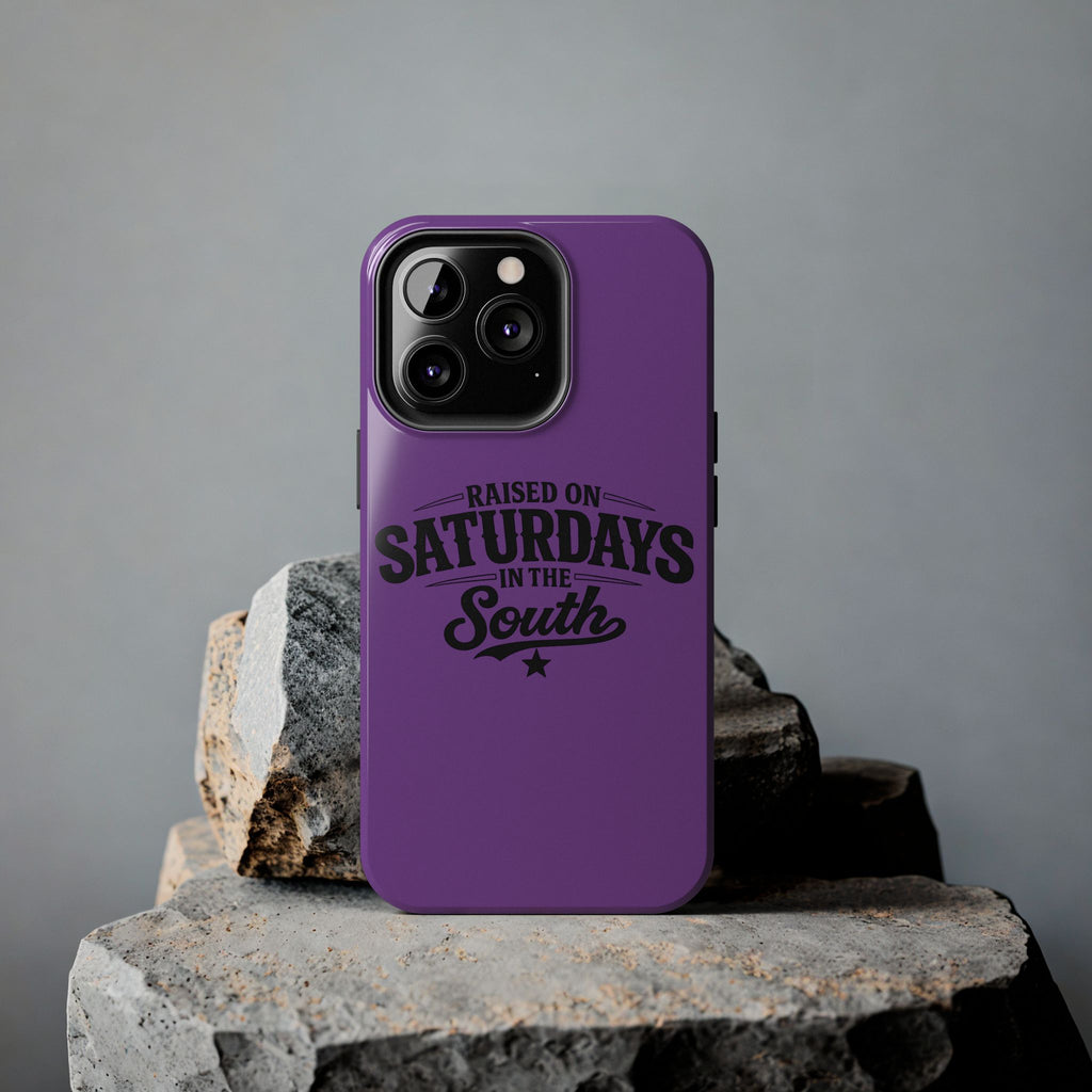 Raised On Saturdays In The South Phone Case-(purple)