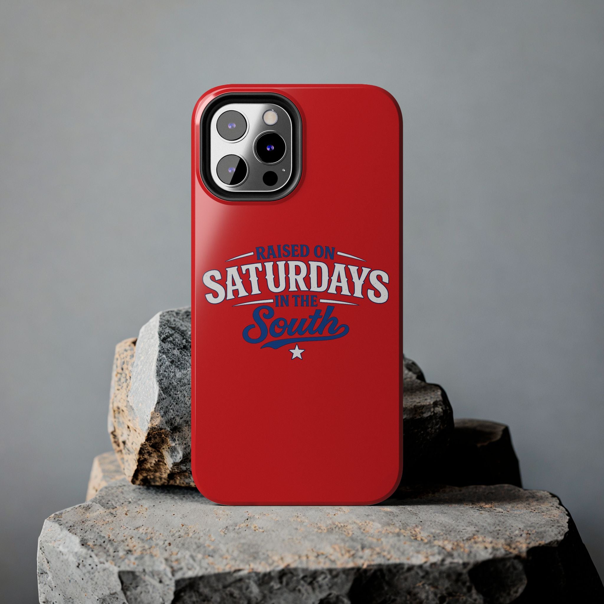Raised On Saturdays In The South Phone Case-(red)