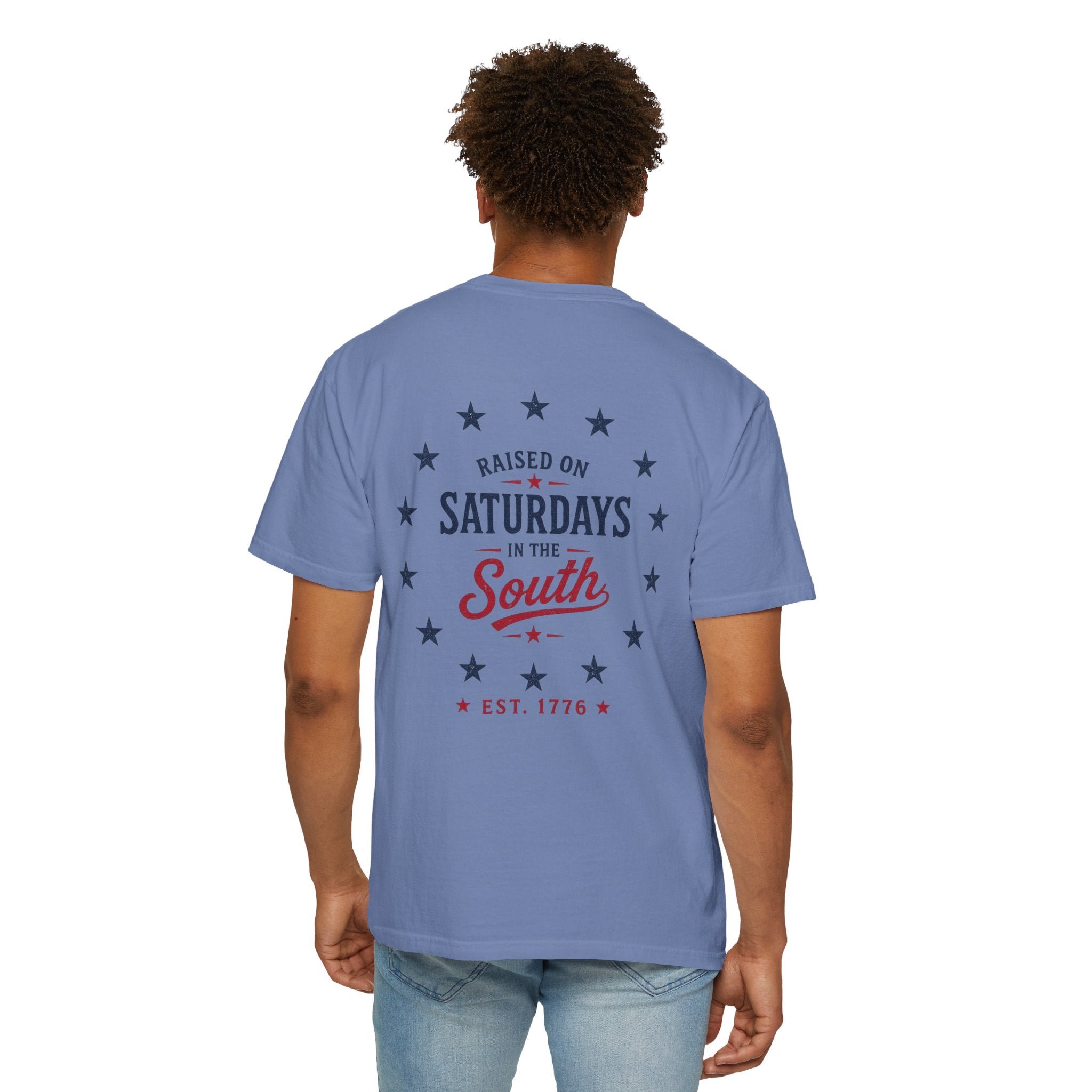 Raised On Saturdays In The South T-Shirt — Circle Of Freedom-4th Of July Collection