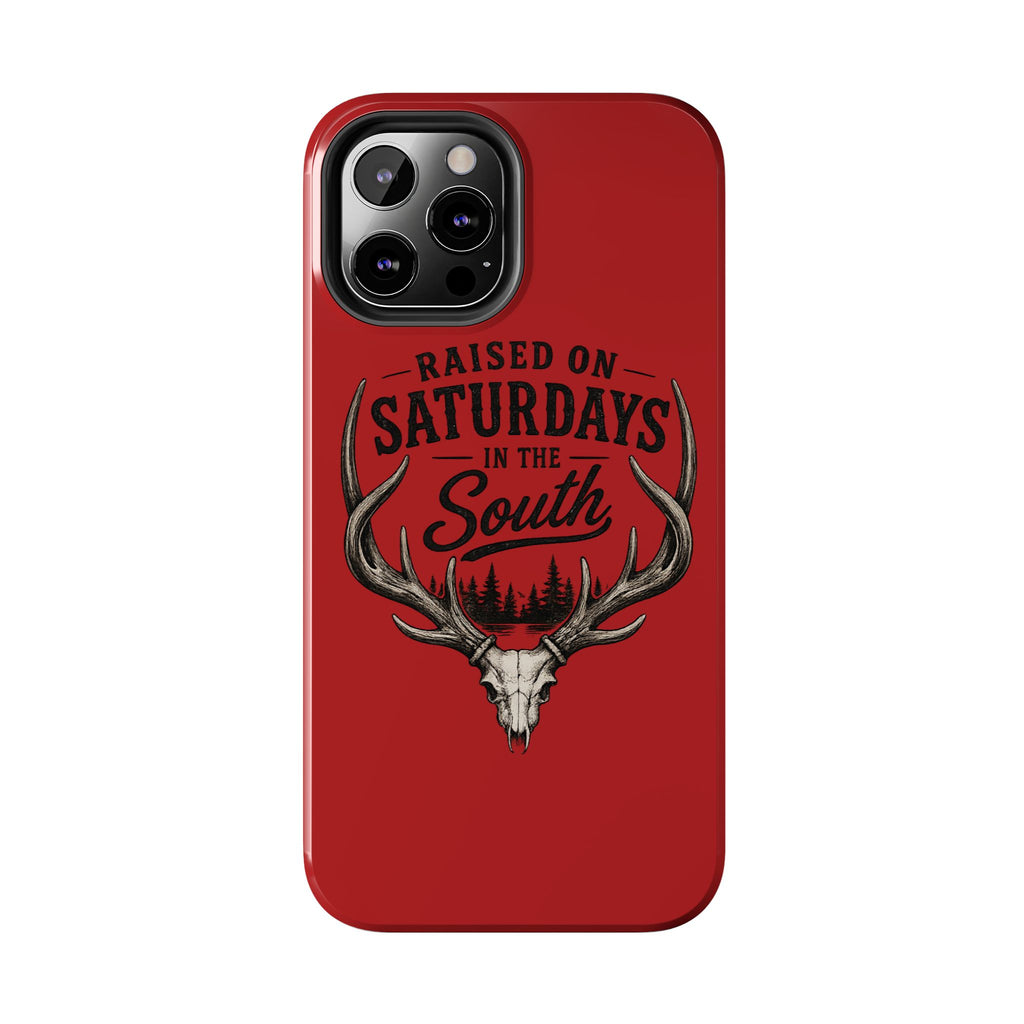 Raised On Saturdays In The South Phone Case-Spread Runs Deep In The Woods-(red)