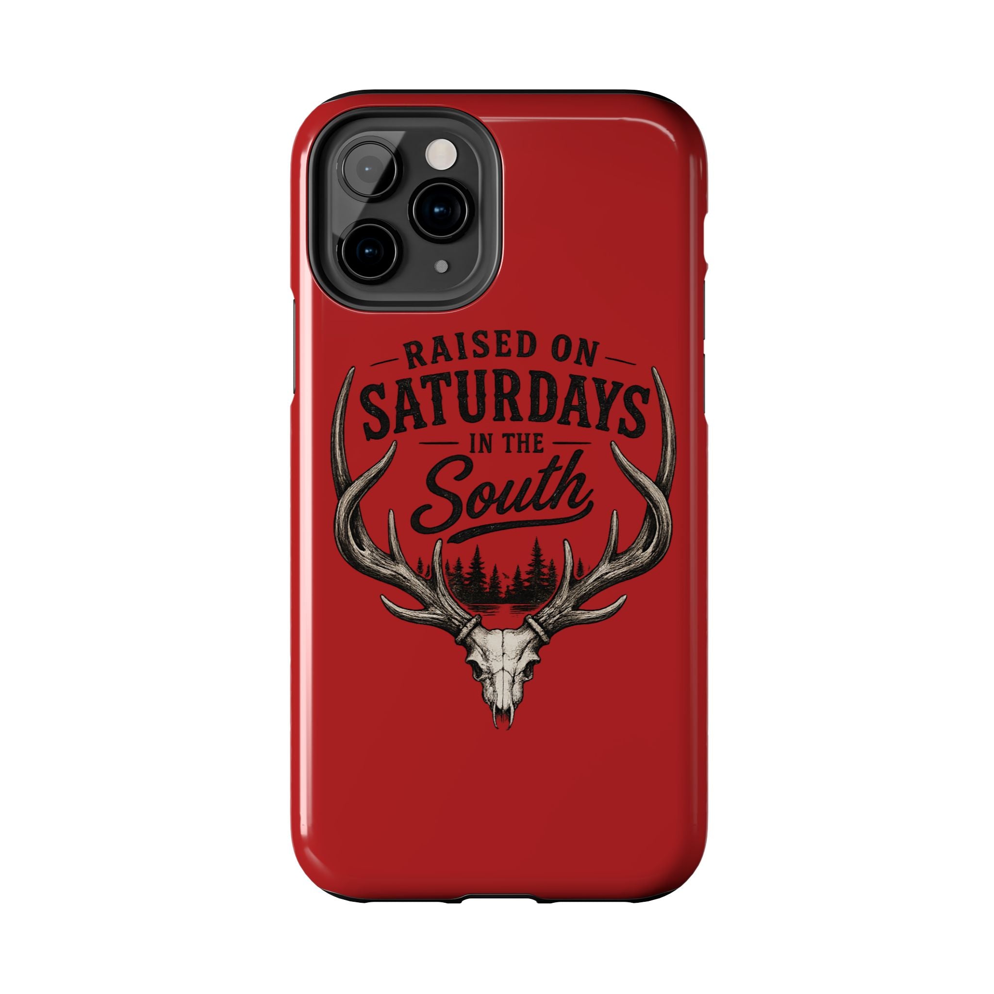 Raised On Saturdays In The South Phone Case-Spread Runs Deep In The Woods-(red)