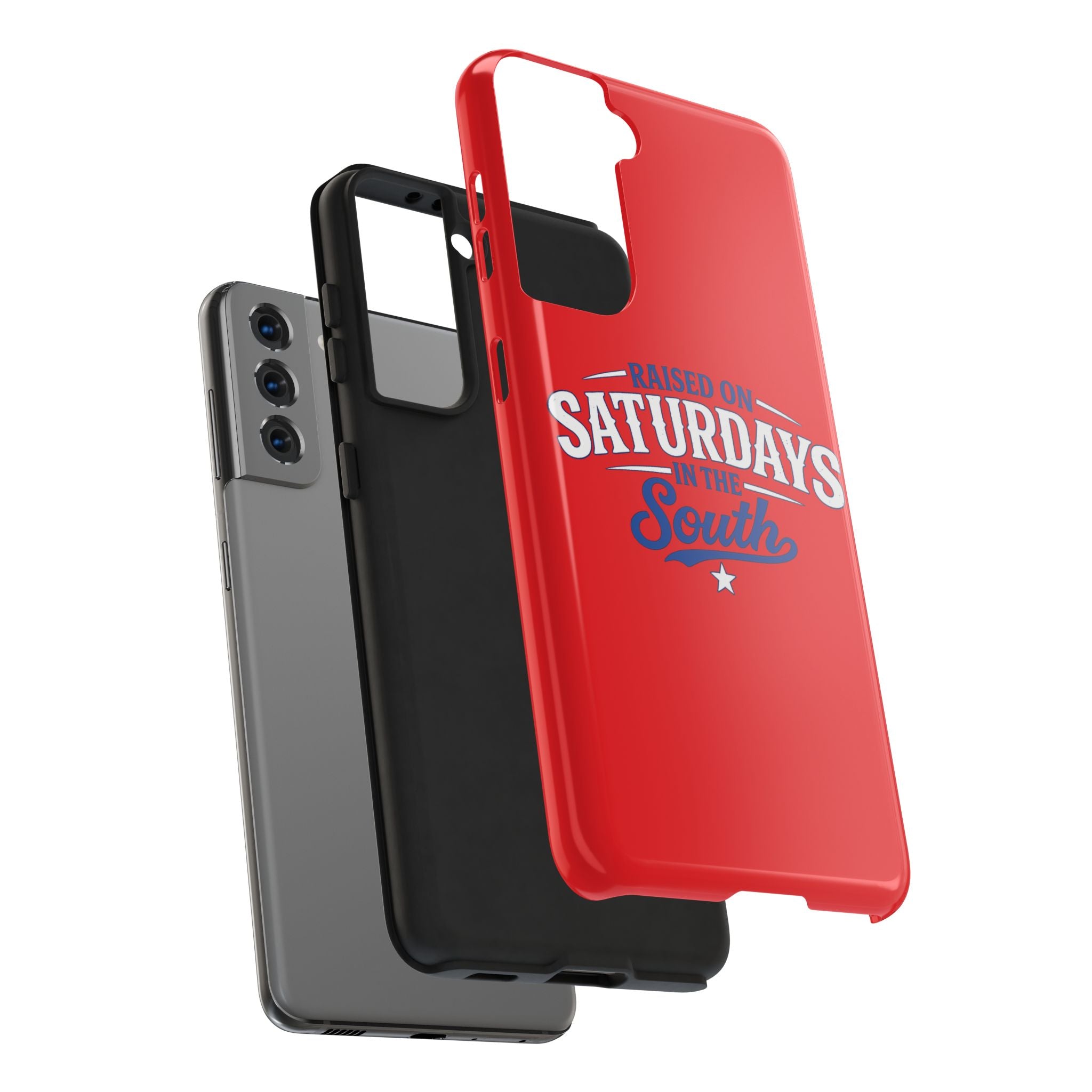 Raised On Saturdays In The South Phone Case-(red)