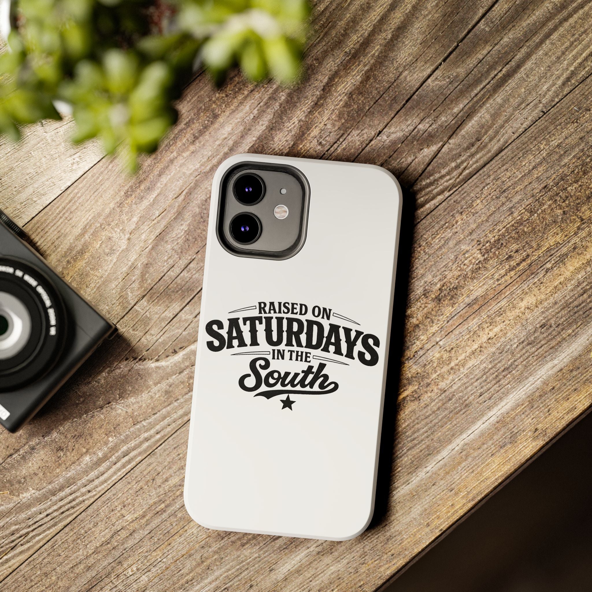 Raised On Saturdays In The South Phone Case-(white)