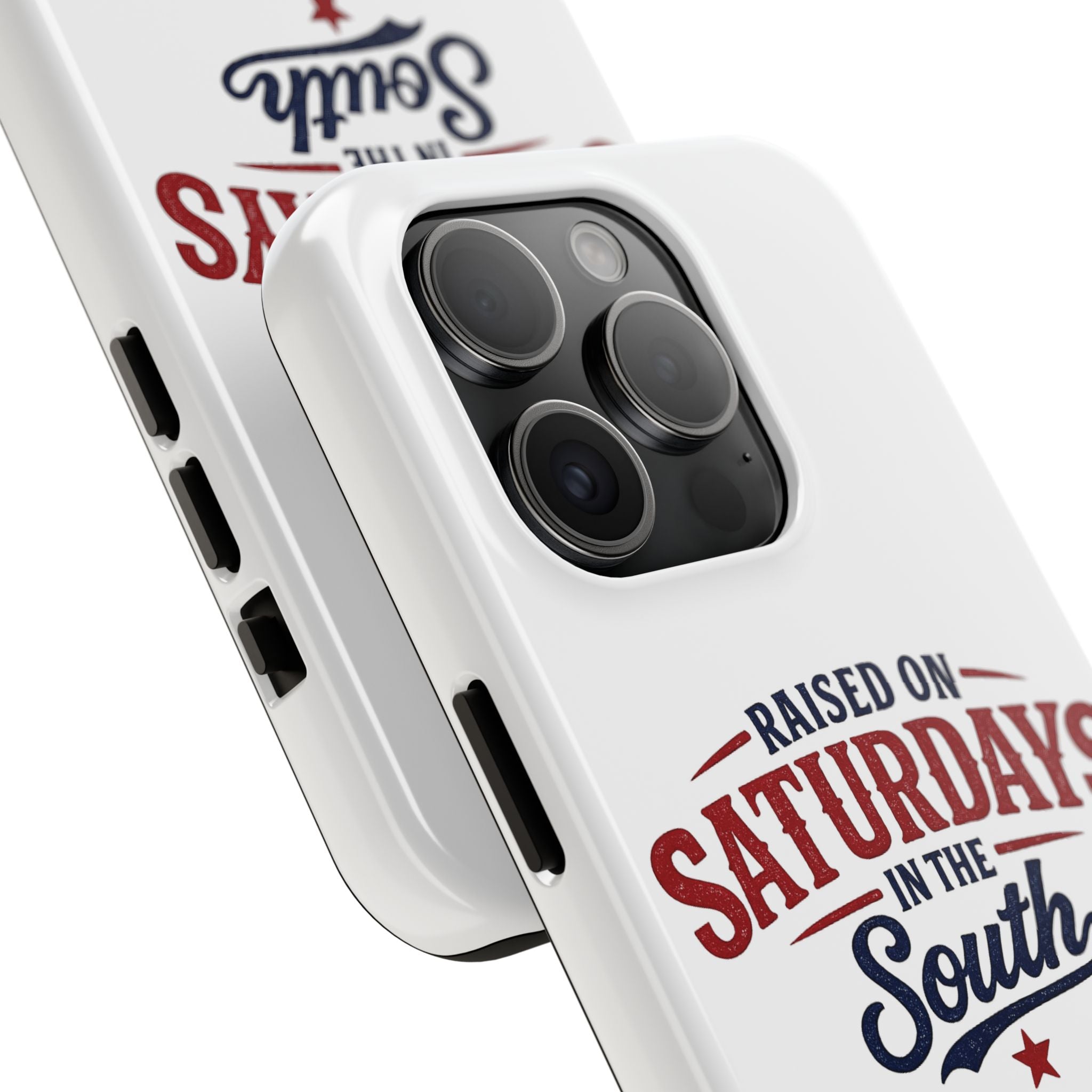Raised On Saturdays In The South Phone Case- (white)