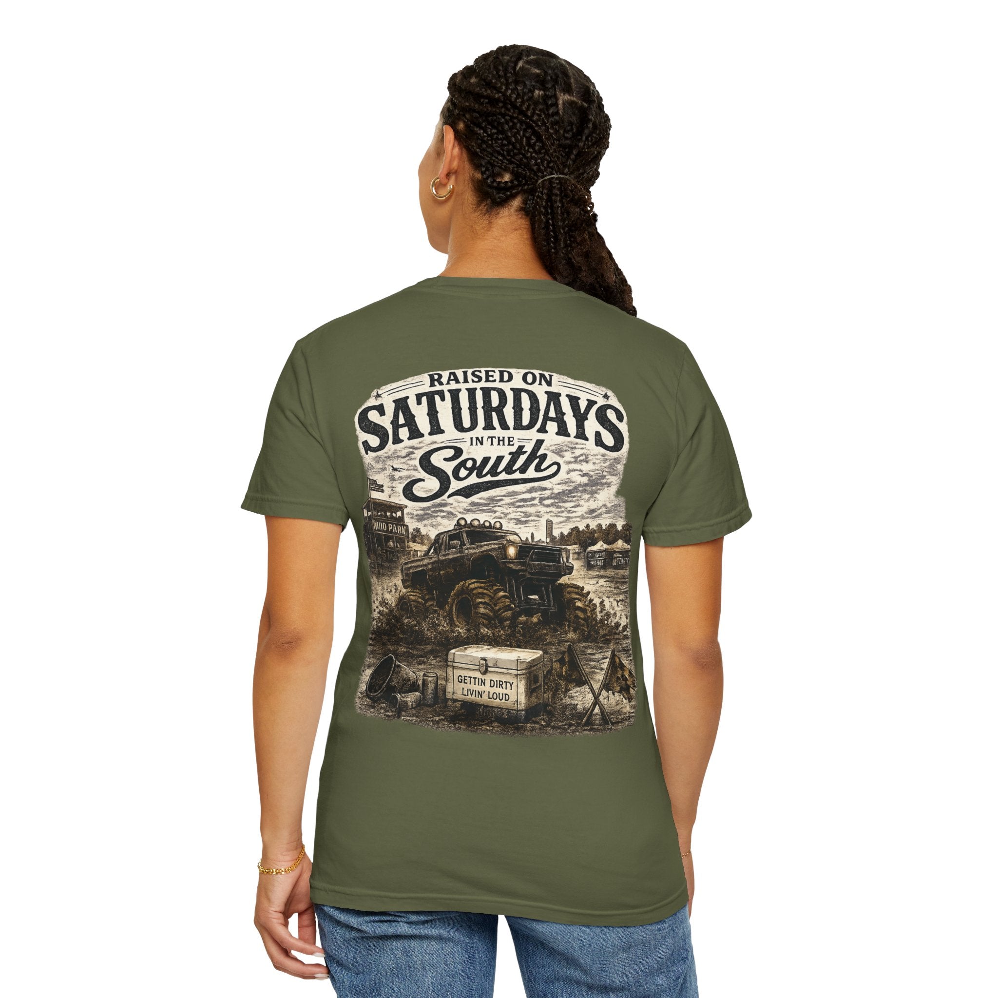 Raised On Saturdays In The South T-Shirt- Mud Park Saturdays