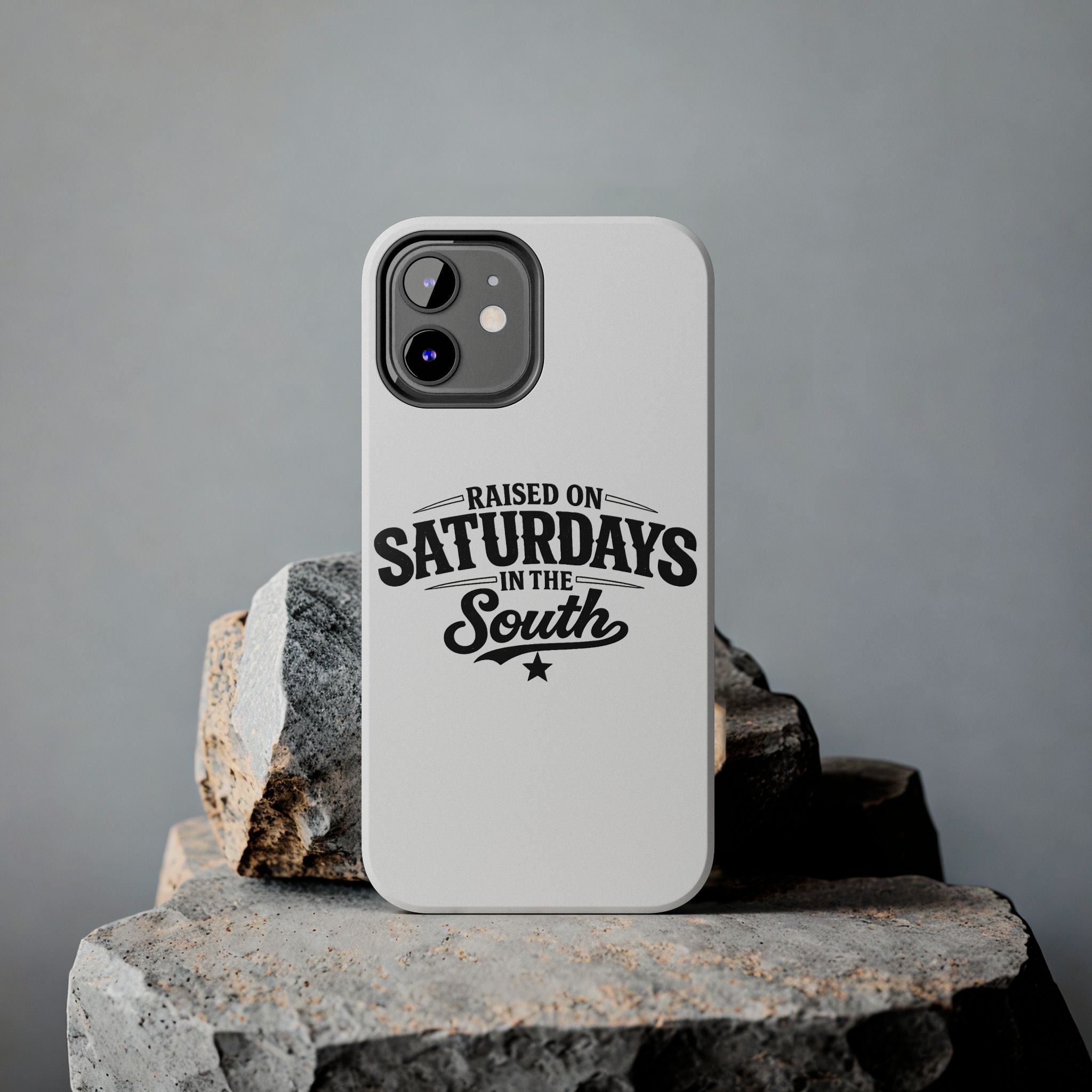 Raised On Saturdays In The South Phone Case-(white)