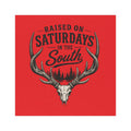Raised On Saturdays In The South Car Magnet-(red)