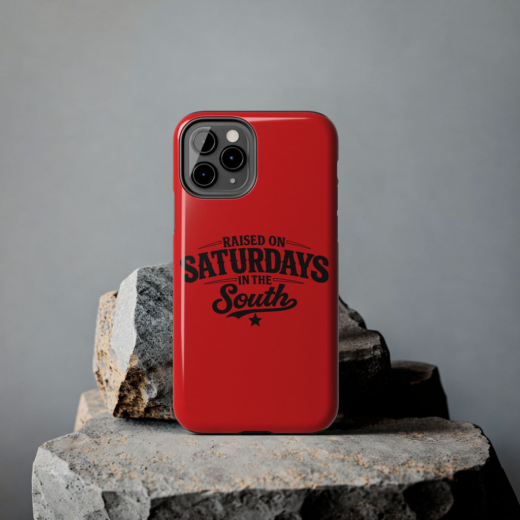 Raised On Saturdays In The South Phone Case-(red)