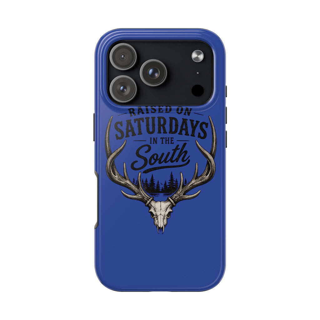 Raised On Saturdays In The South Phone Case - The Spread Runs Deep In The Woods-(blue)