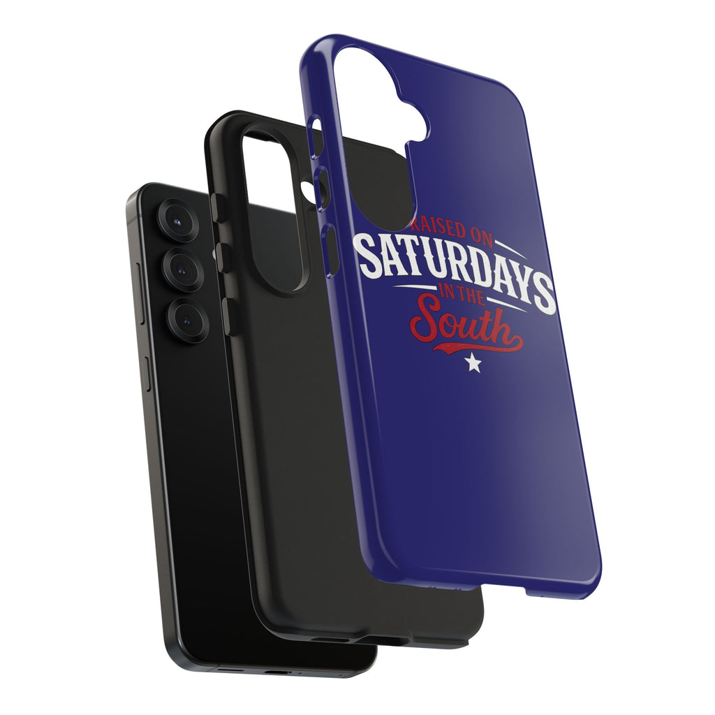 Raised on Saturdays in the South Phone Case-(blue)
