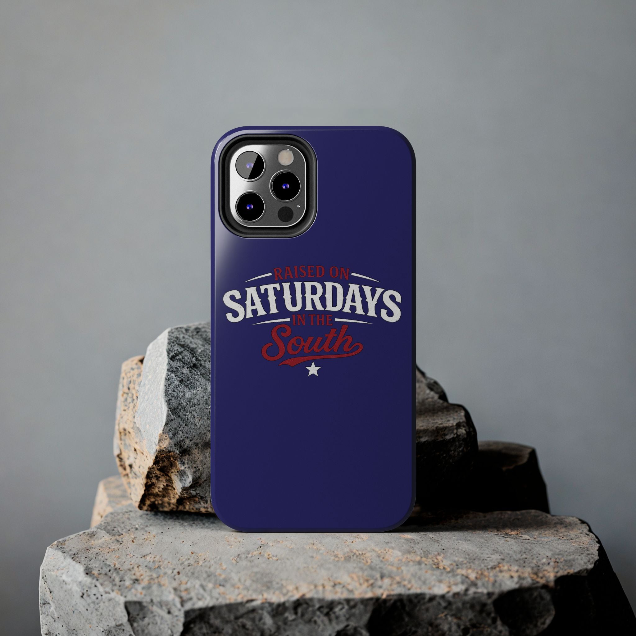Raised on Saturdays in the South Phone Case-(blue)
