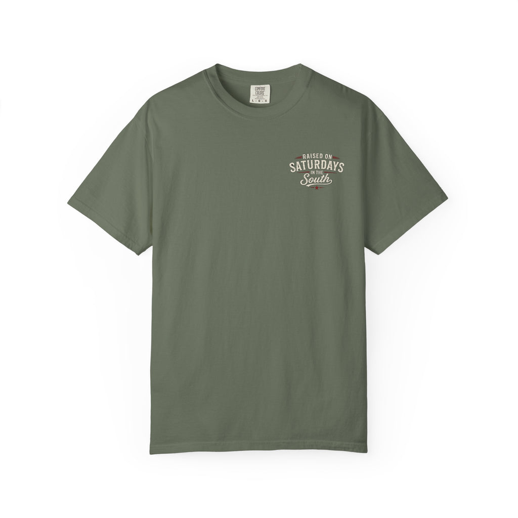Raised On Saturdays In The South T-Shirt- Mud Park Saturdays