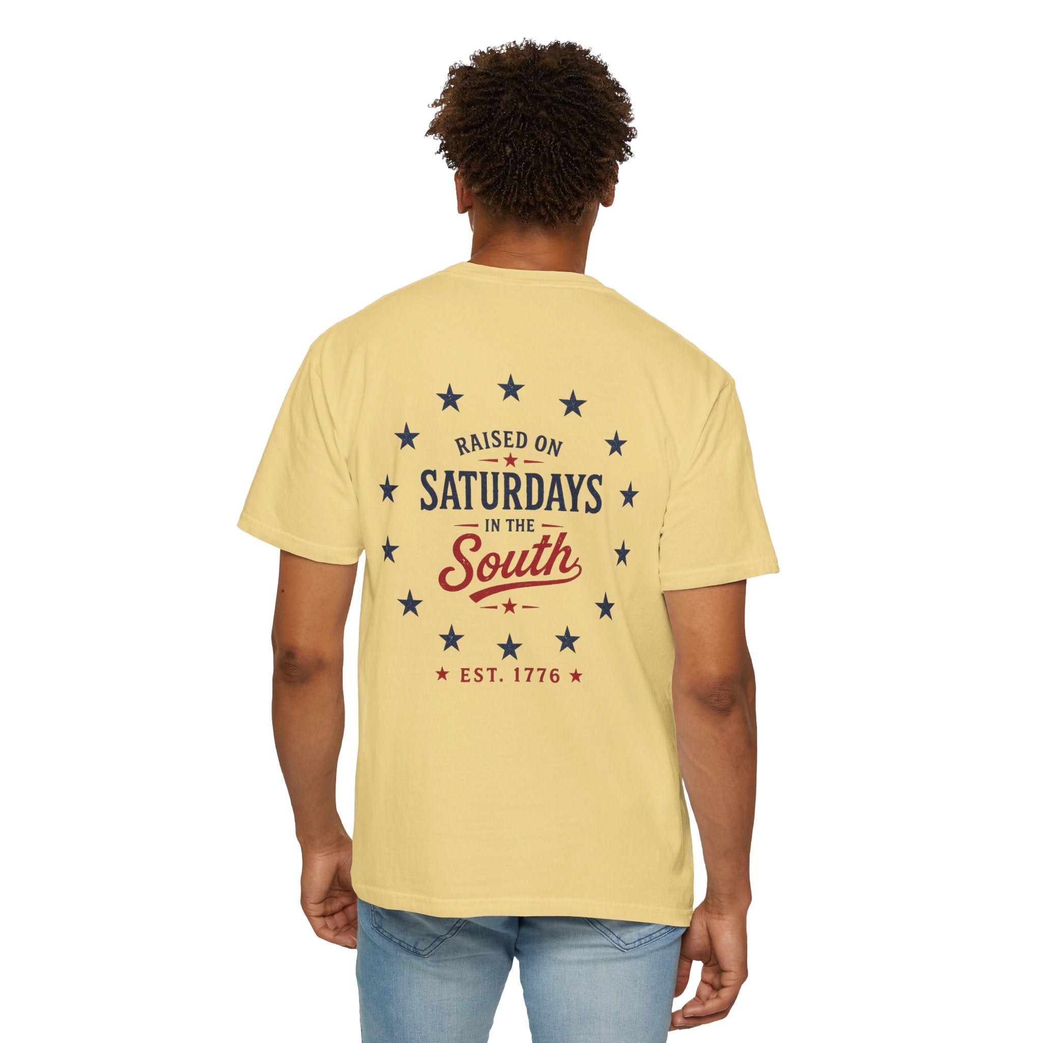 Raised On Saturdays In The South T-Shirt — Circle Of Freedom-4th Of July Collection