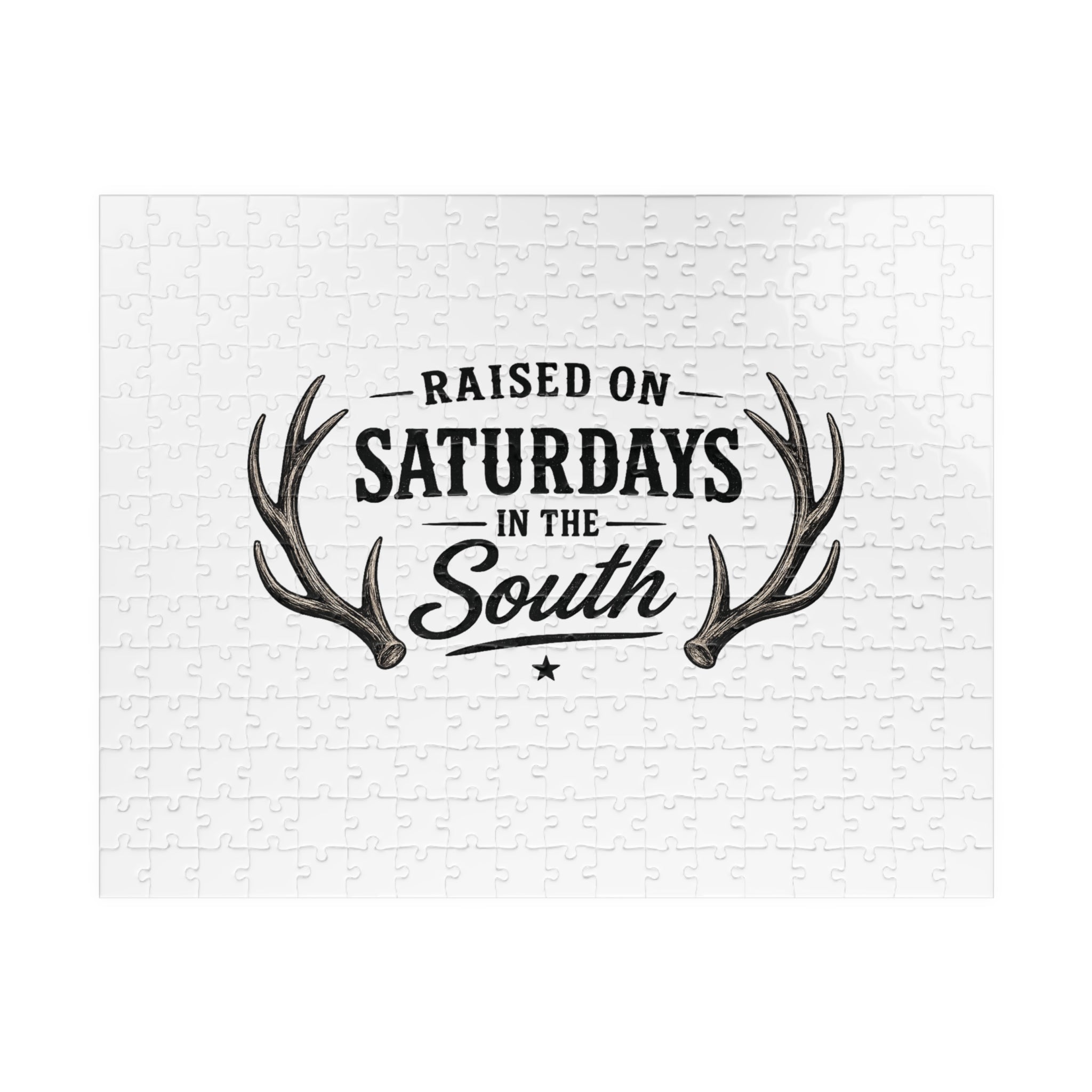 “Raised on Saturdays in the South” jigsaw puzzle-(white)
