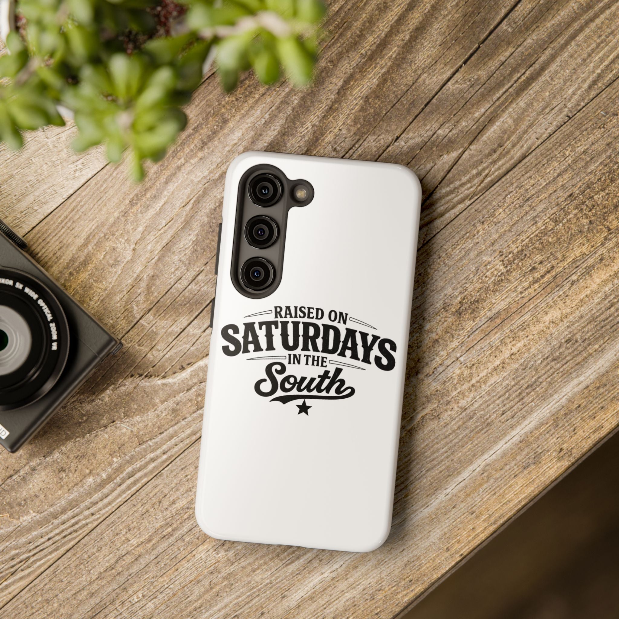 Raised On Saturdays In The South Phone Case-(white)