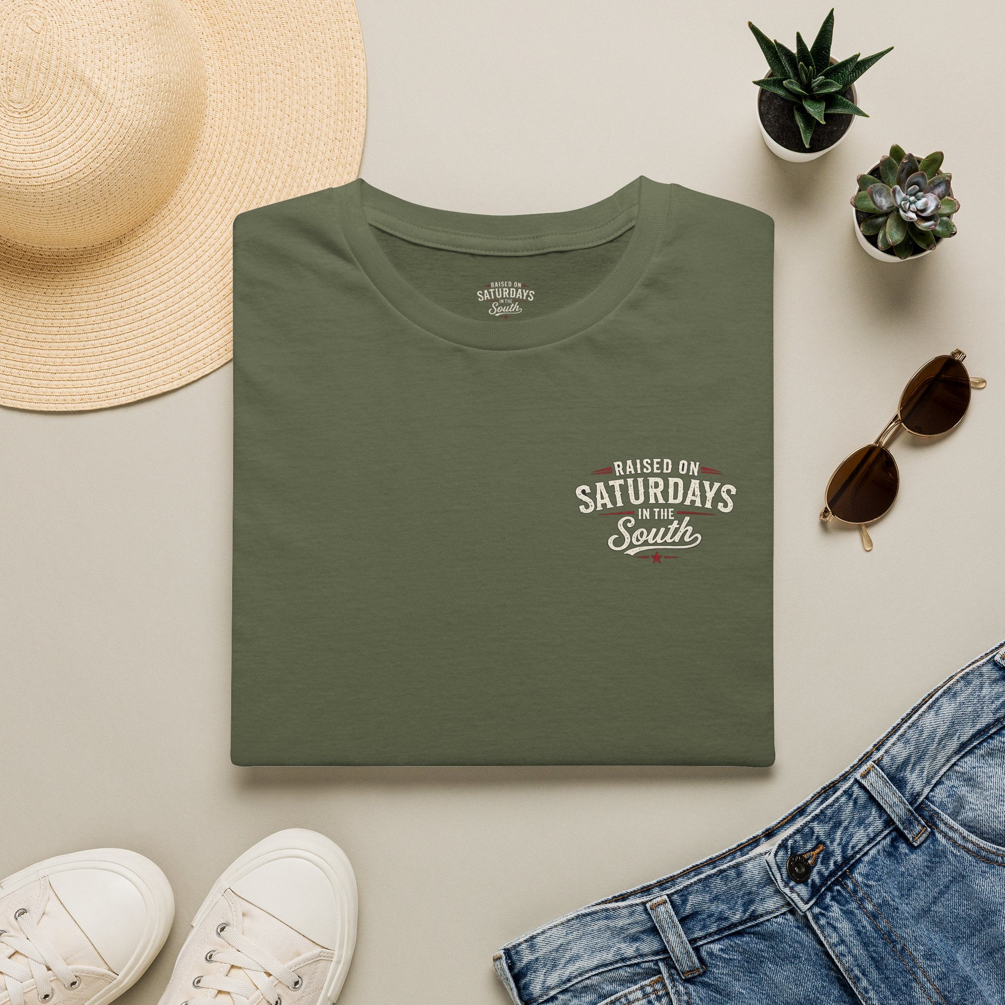 Raised On Saturdays In The South Vintage T-Shirt-Girl Dad Hunting Buddies