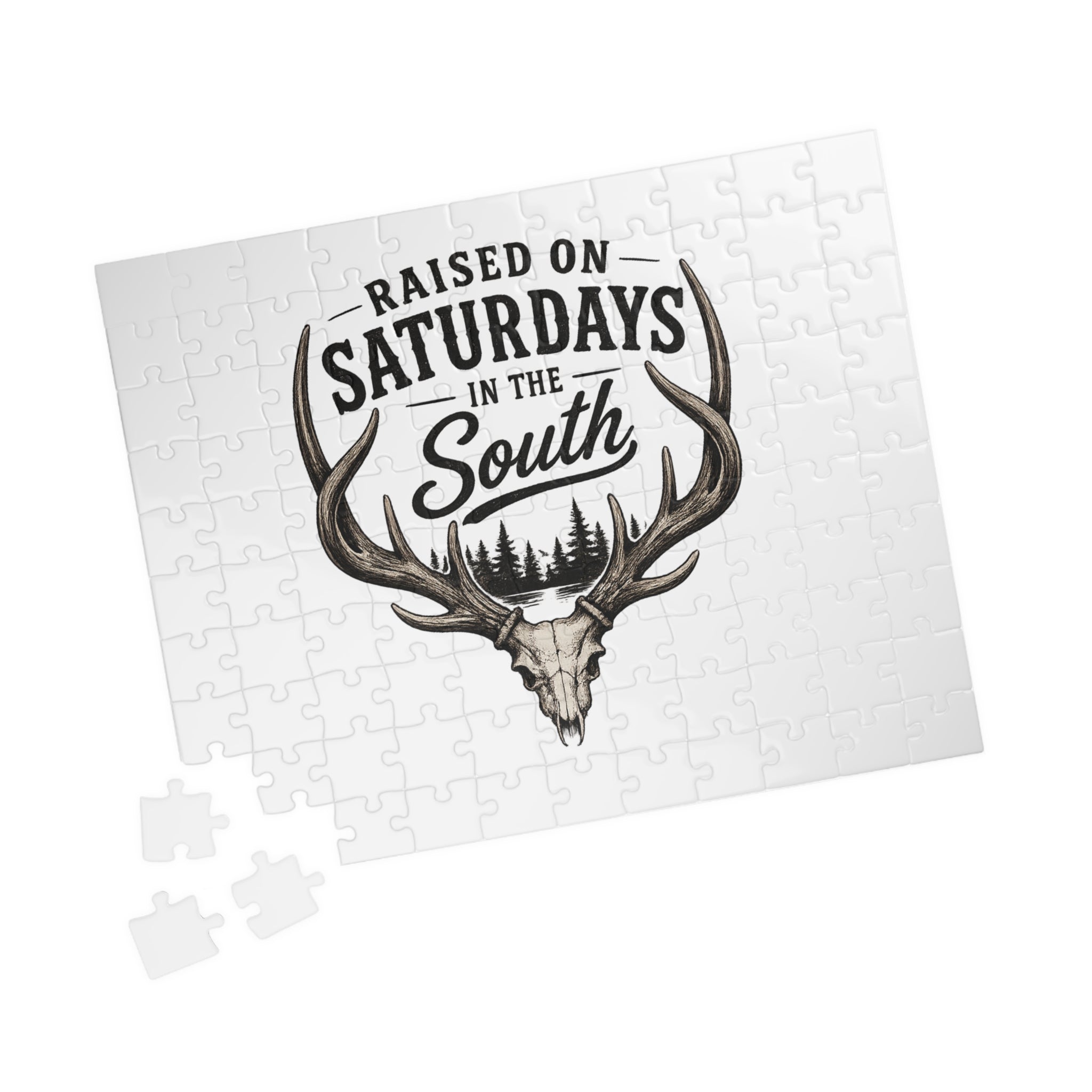 Raised On Saturdays In The South jigsaw puzzle-(white)