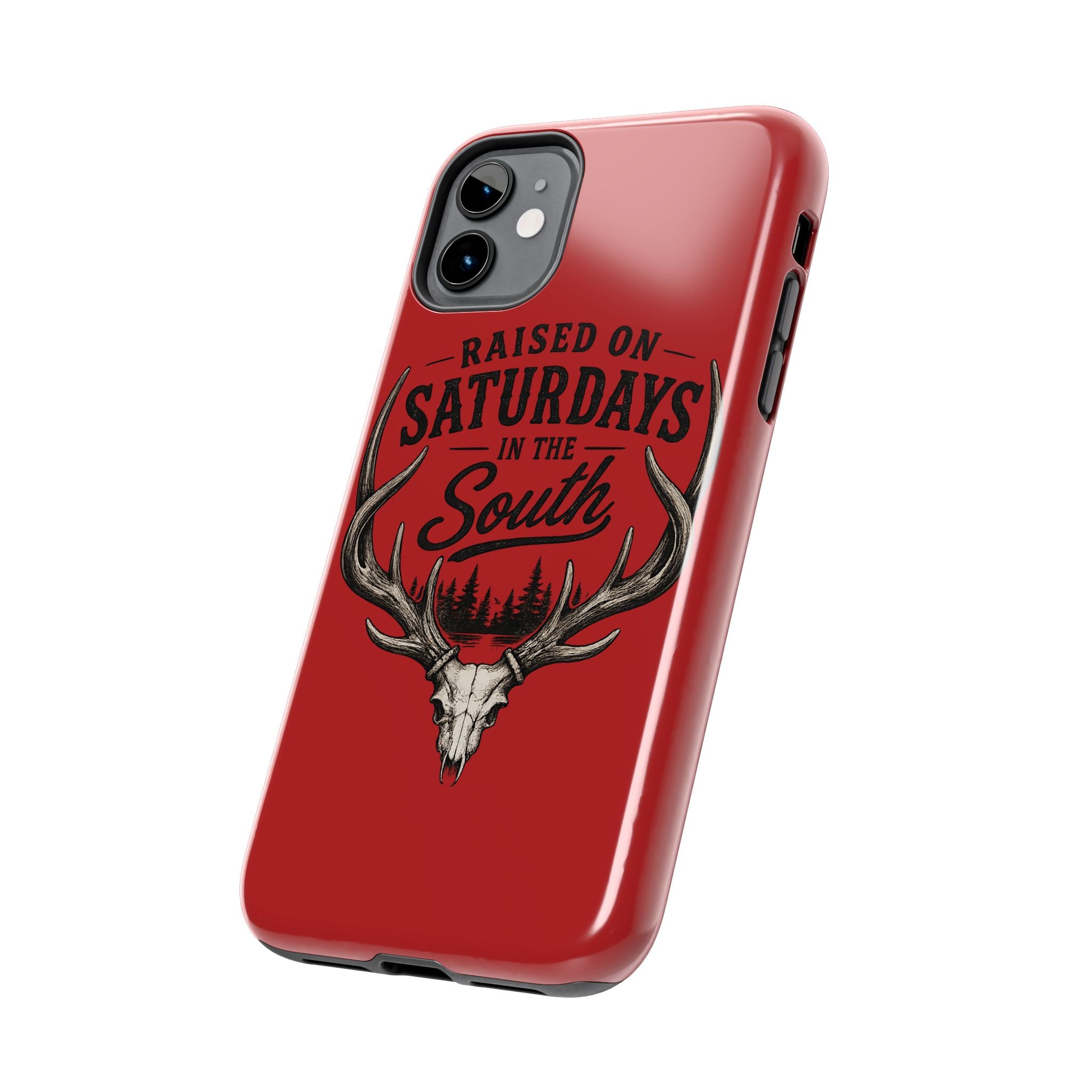 Raised On Saturdays In The South Phone Case-Spread Runs Deep In The Woods-(red)