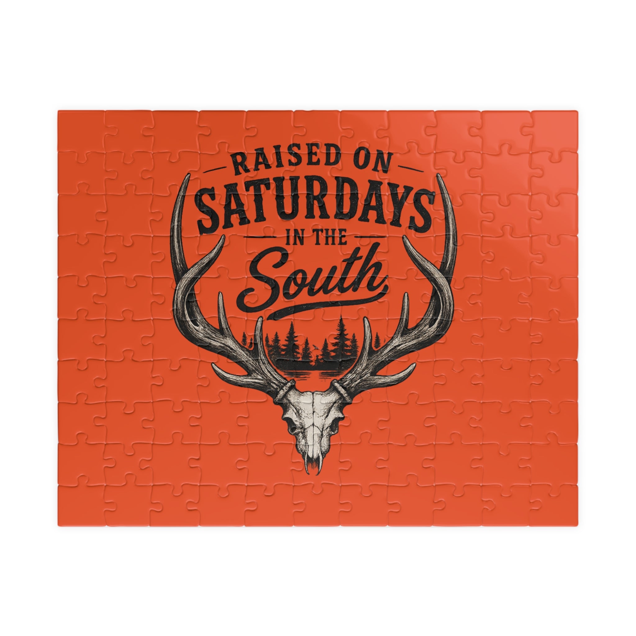 Raised On Saturdays In The South Jigsaw Puzzle-(orange)
