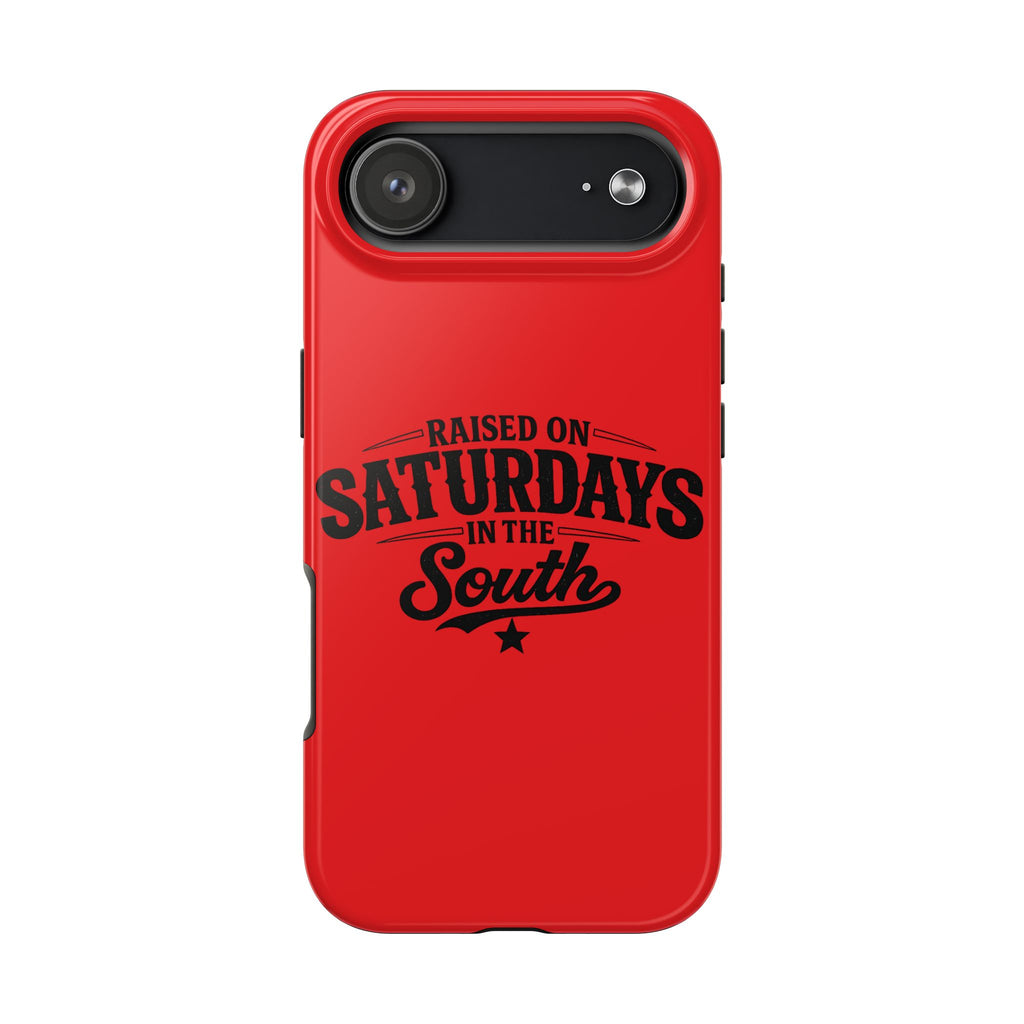 Raised On Saturdays In The South Phone Case-(red)