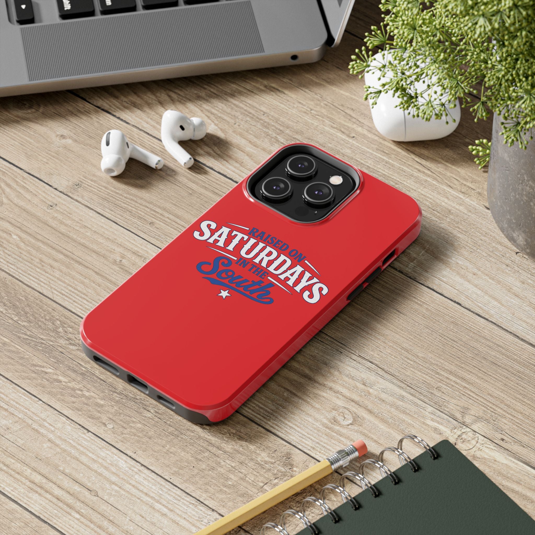 Raised On Saturdays In The South Phone Case-(red)