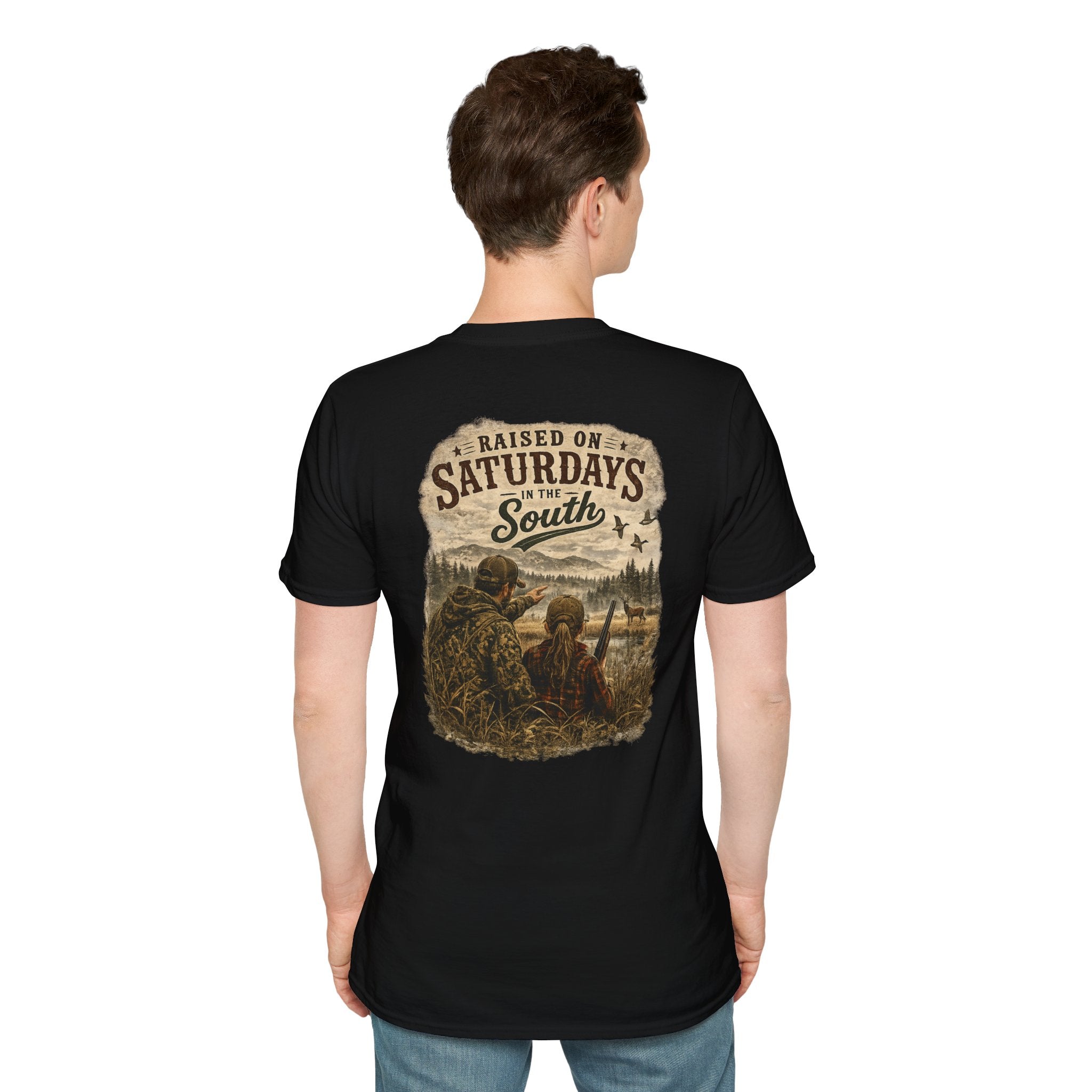 Raised On Saturdays In The South Vintage T-Shirt-Girl Dad Hunting Buddies