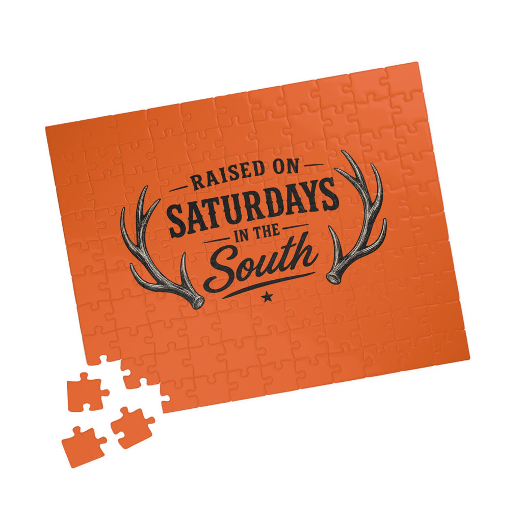 “Raised on Saturdays in the South” jigsaw puzzle-(orange)