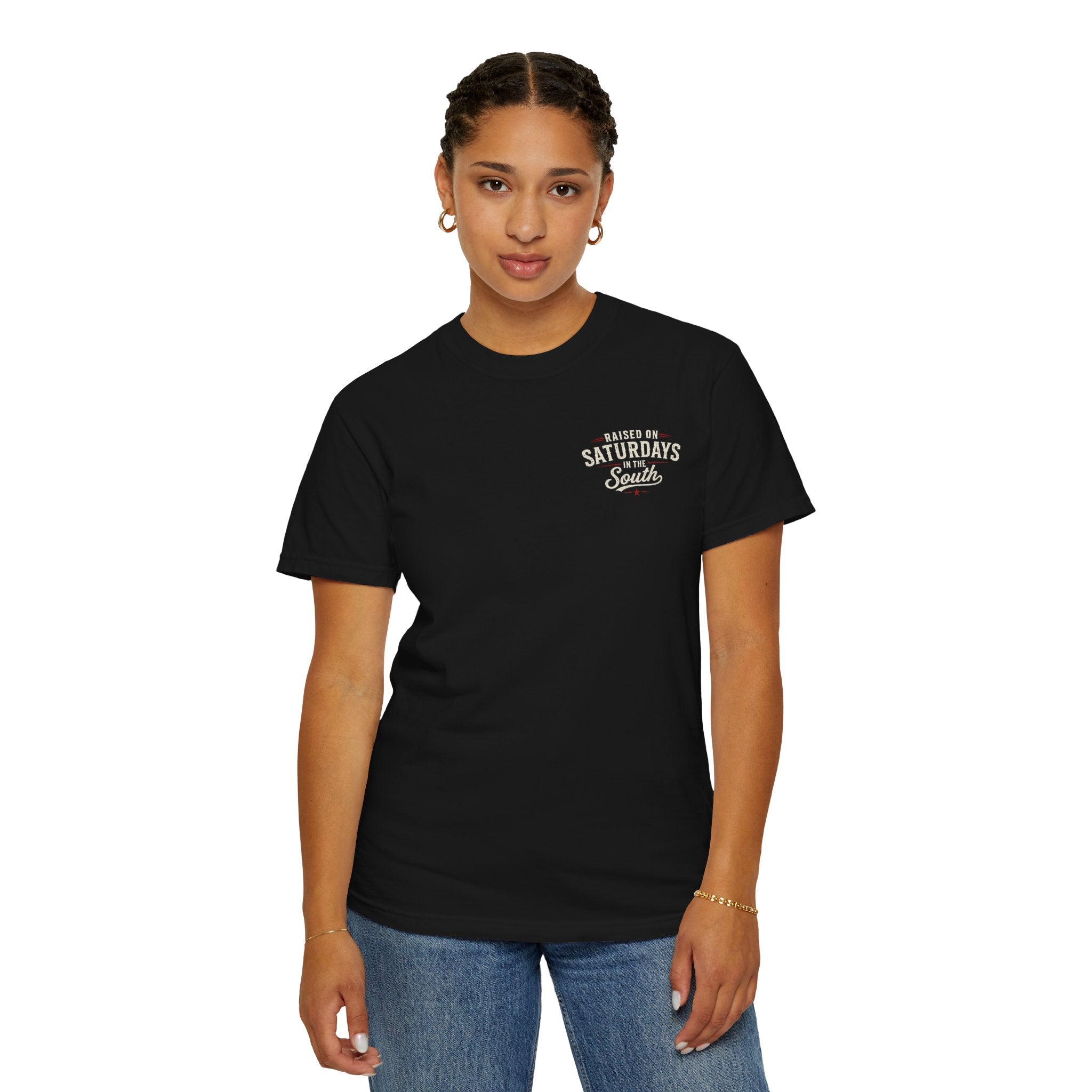 Raised On Saturdays In The South T-Shirt- Mud Park Saturdays