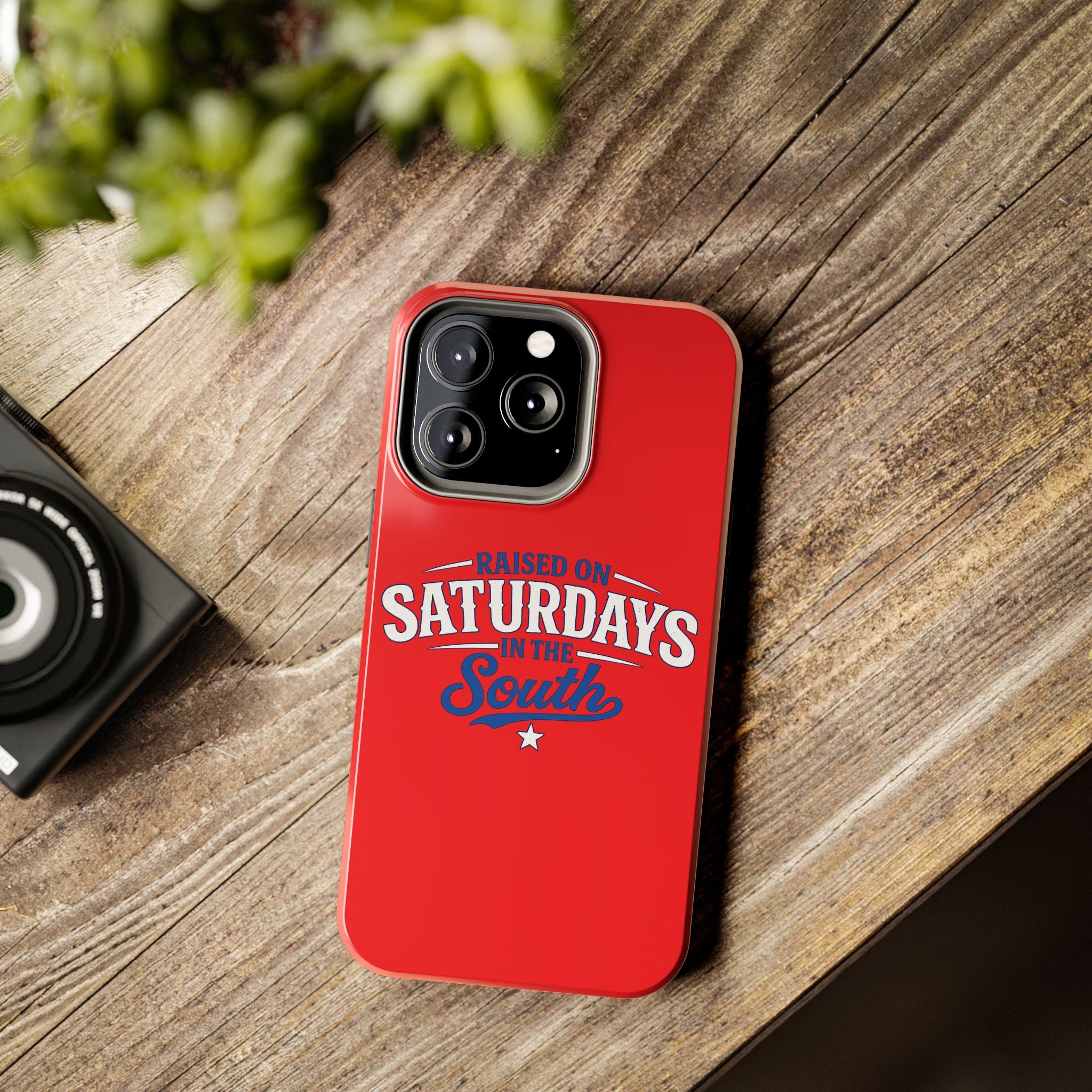 Raised On Saturdays In The South Phone Case-(red)