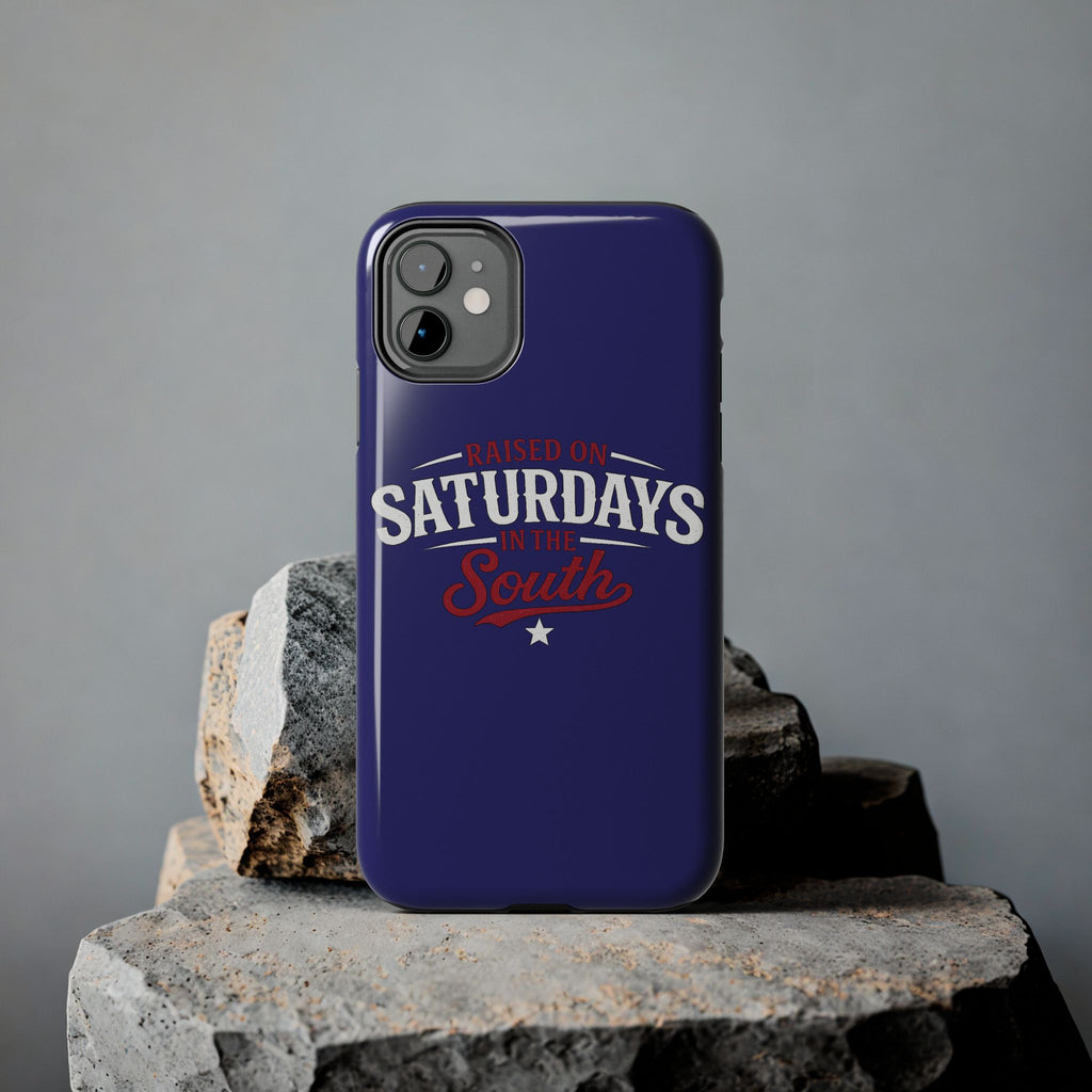 Raised on Saturdays in the South Phone Case-(blue)