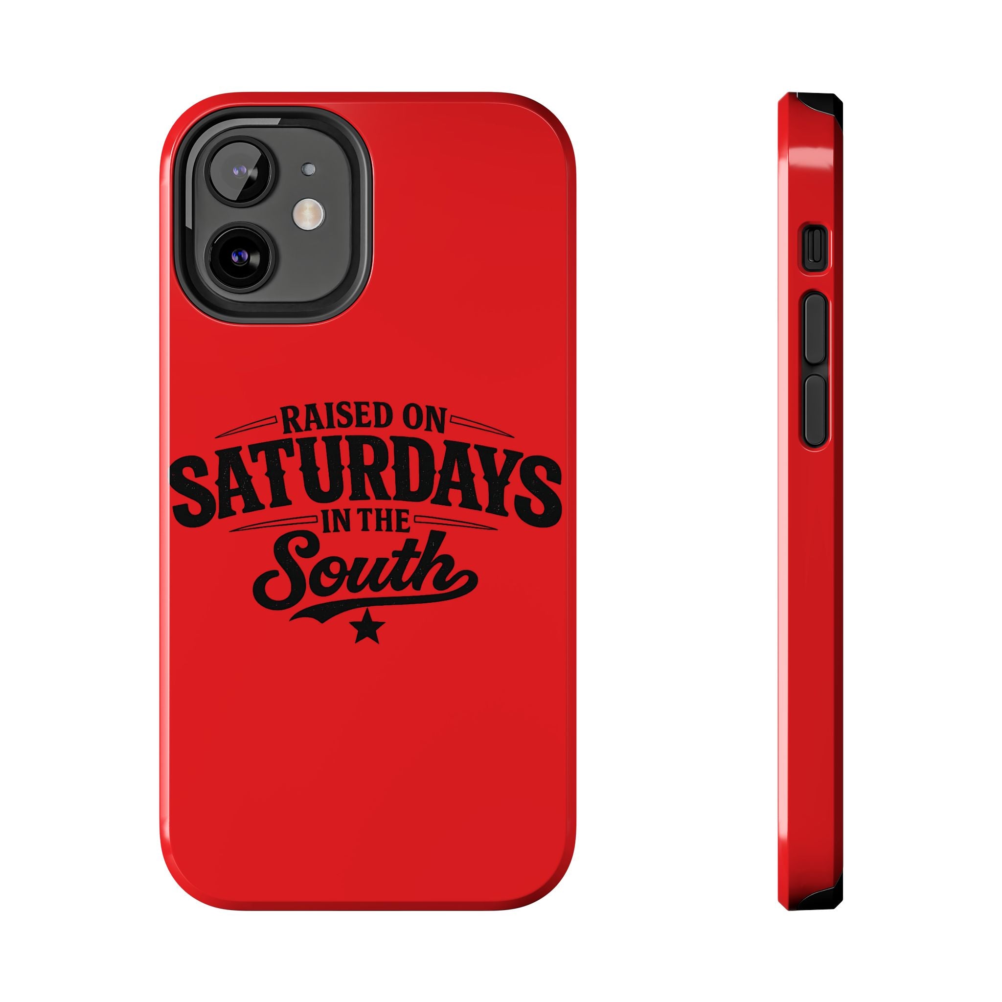 Raised On Saturdays In The South Phone Case-(red)