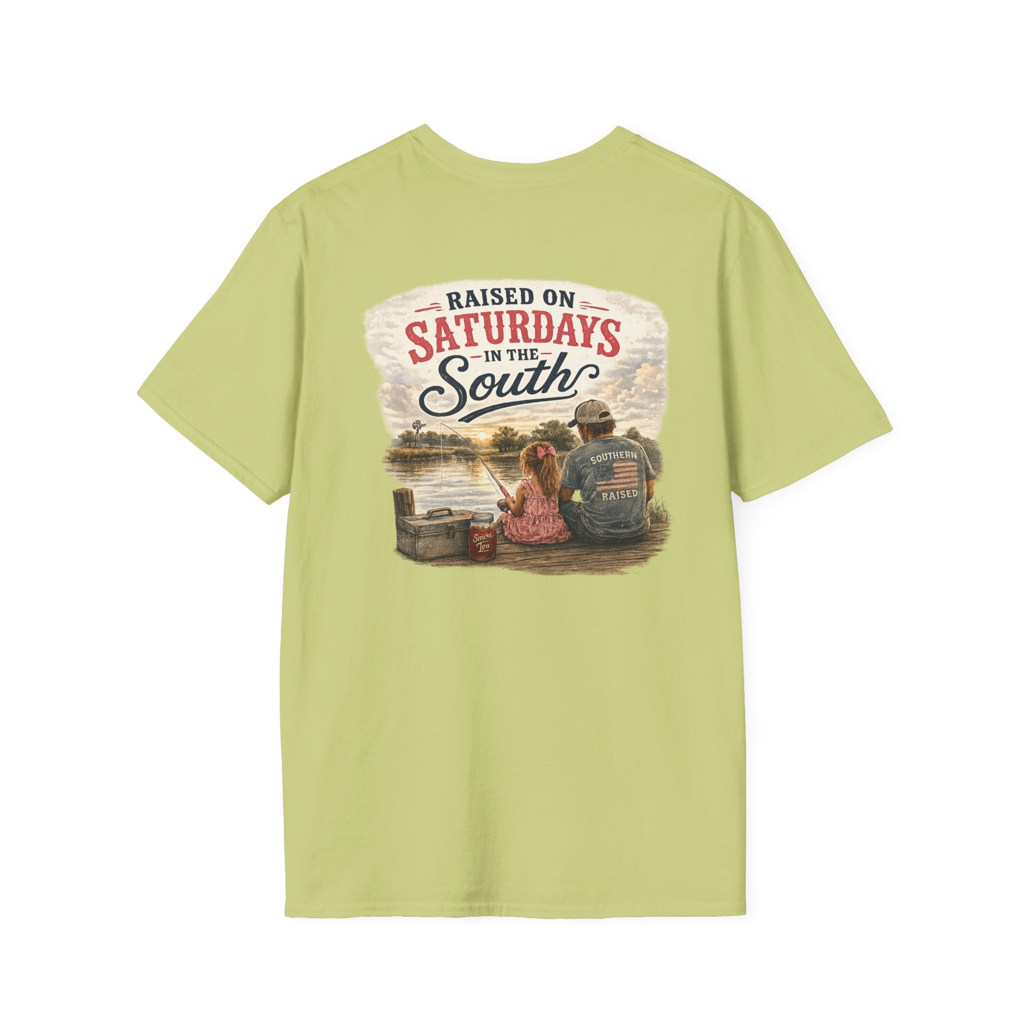 Raised On Saturdays In The South Vintage T-Shirt-Girl Dad Fishing Buddy-Father's Day Collection