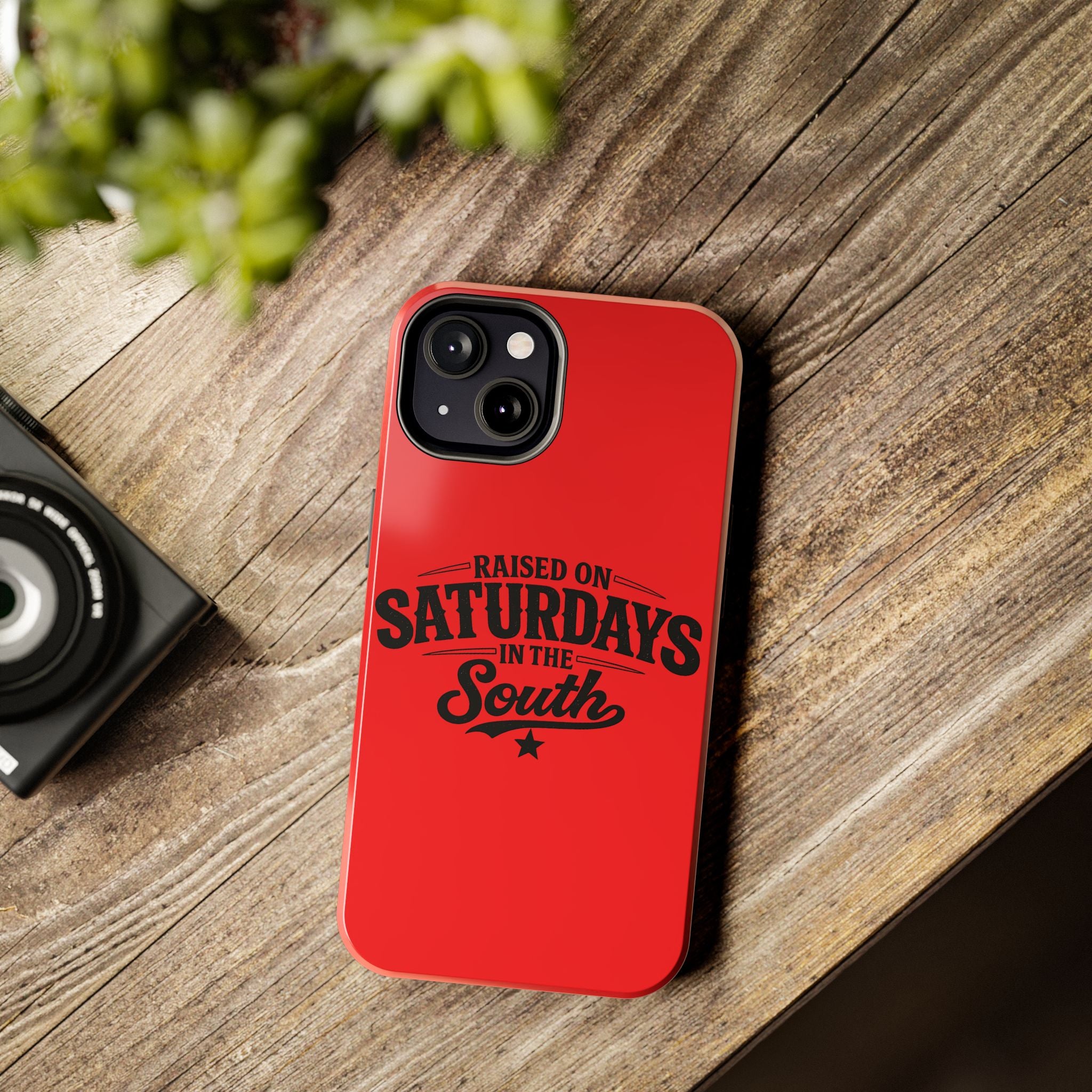 Raised On Saturdays In The South Phone Case-(red)