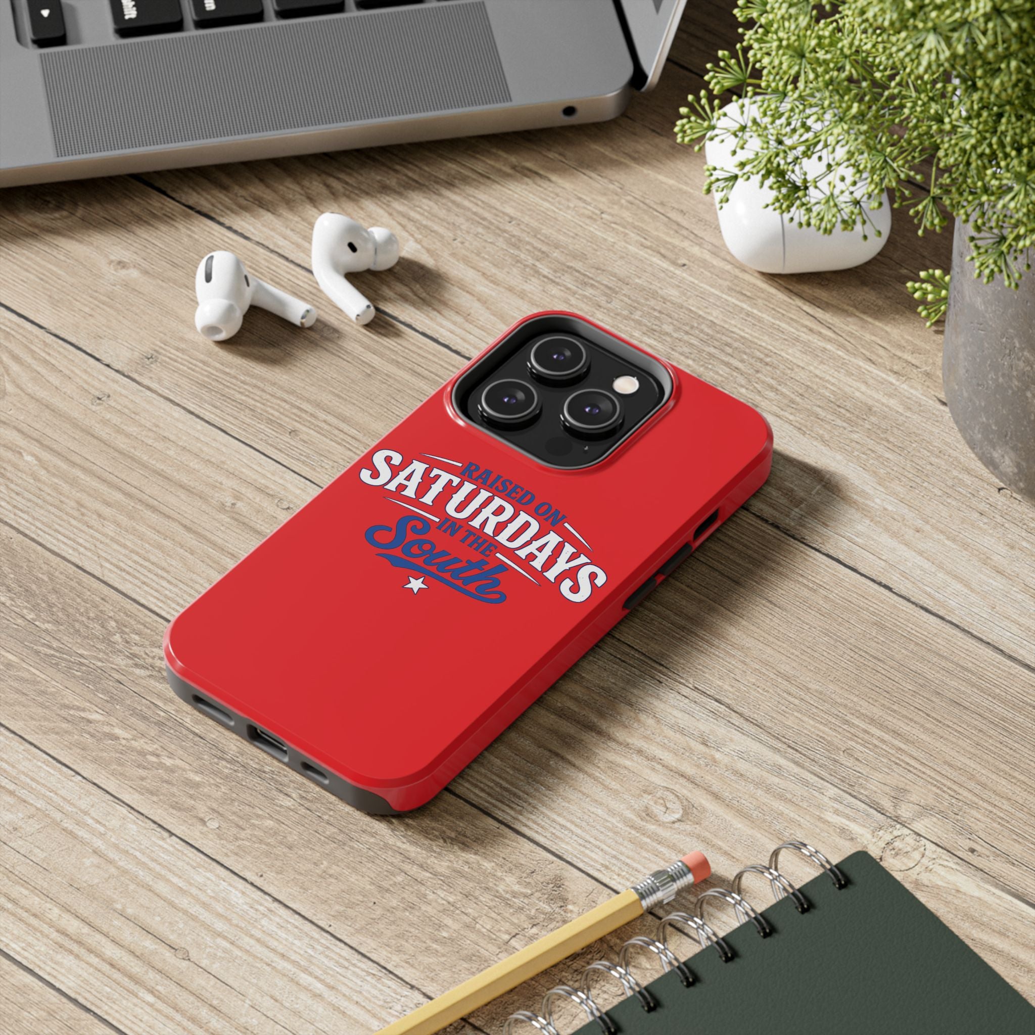 Raised On Saturdays In The South Phone Case-(red)