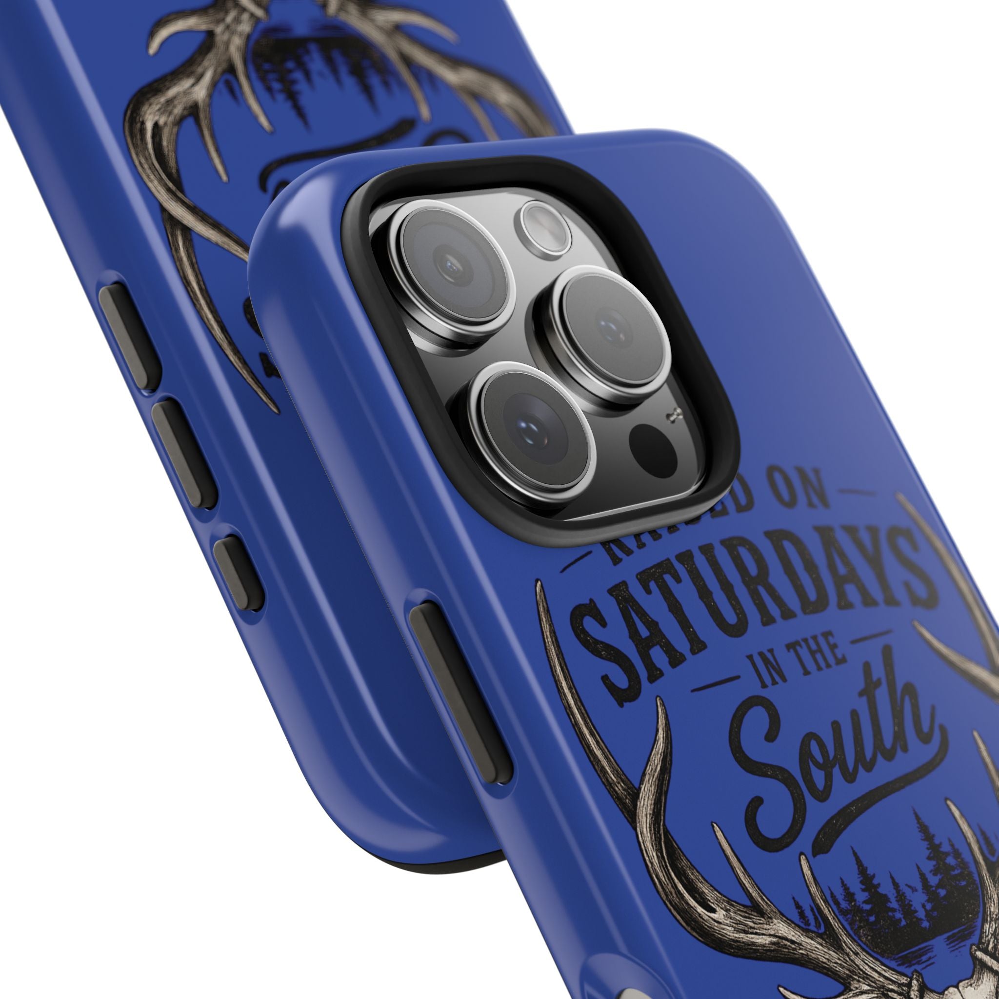 Raised On Saturdays In The South Phone Case - The Spread Runs Deep In The Woods-(blue)