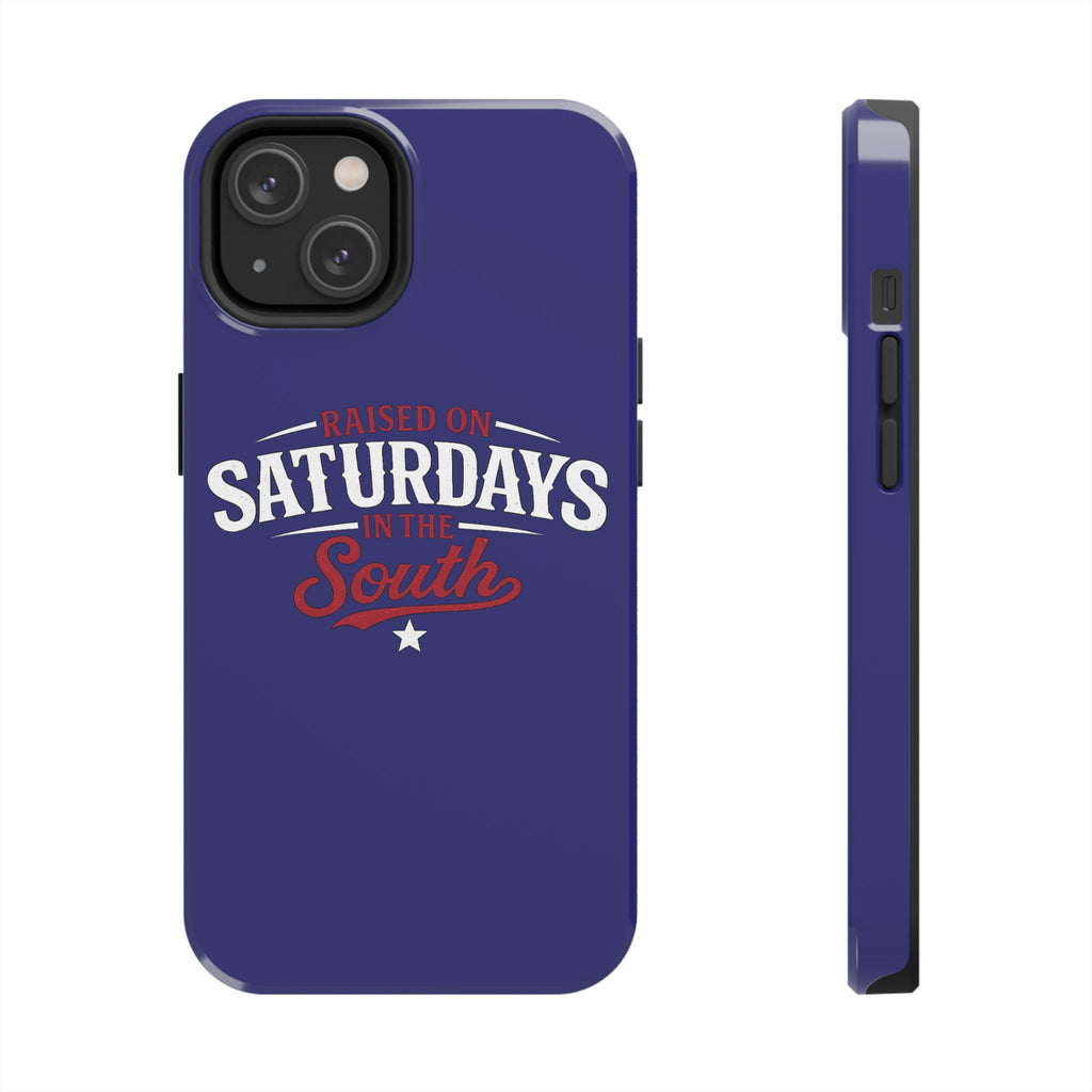 Raised on Saturdays in the South Phone Case-(blue)