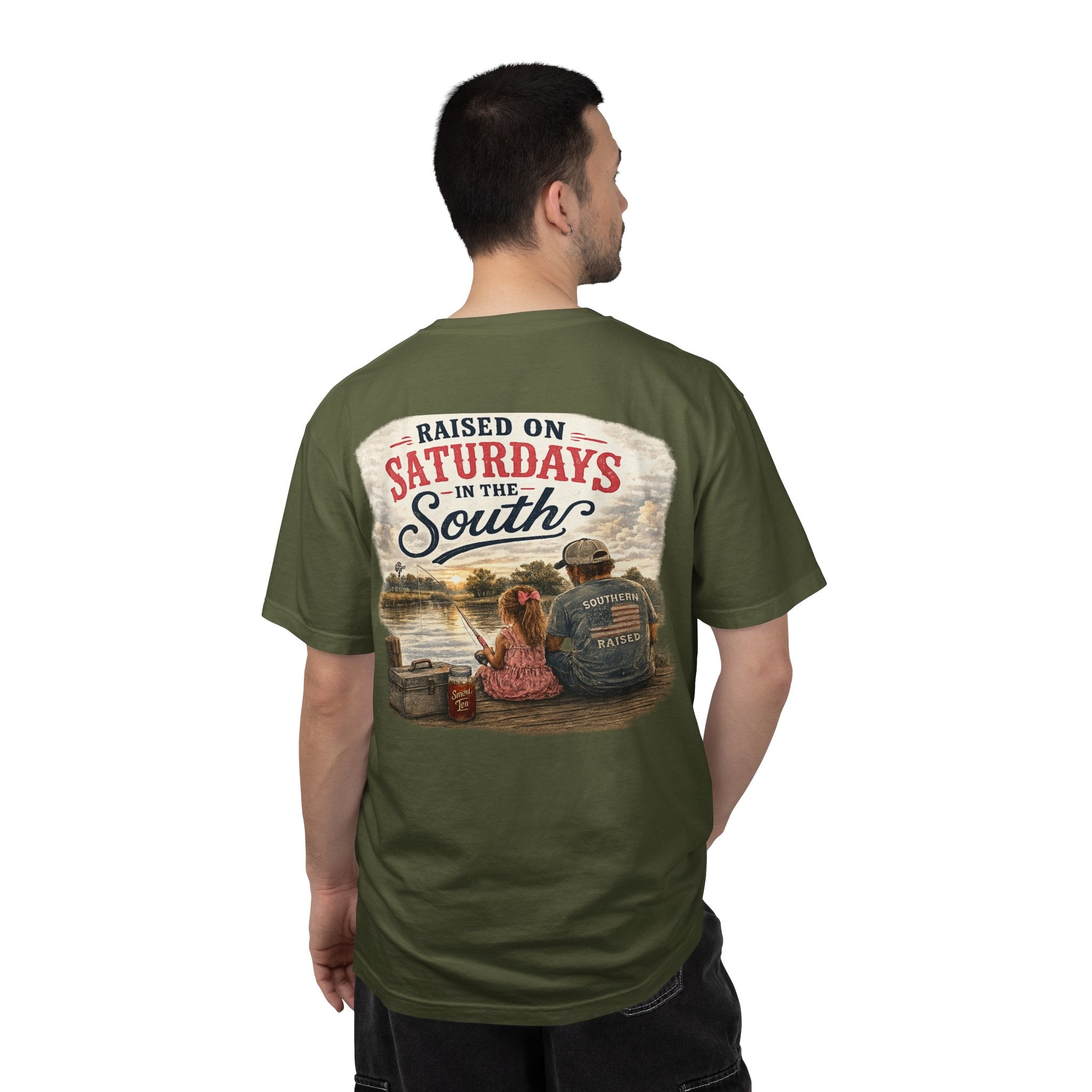 Raised On Saturdays In The South-Girl Dad Fishing Buddies-Father's Day Collection